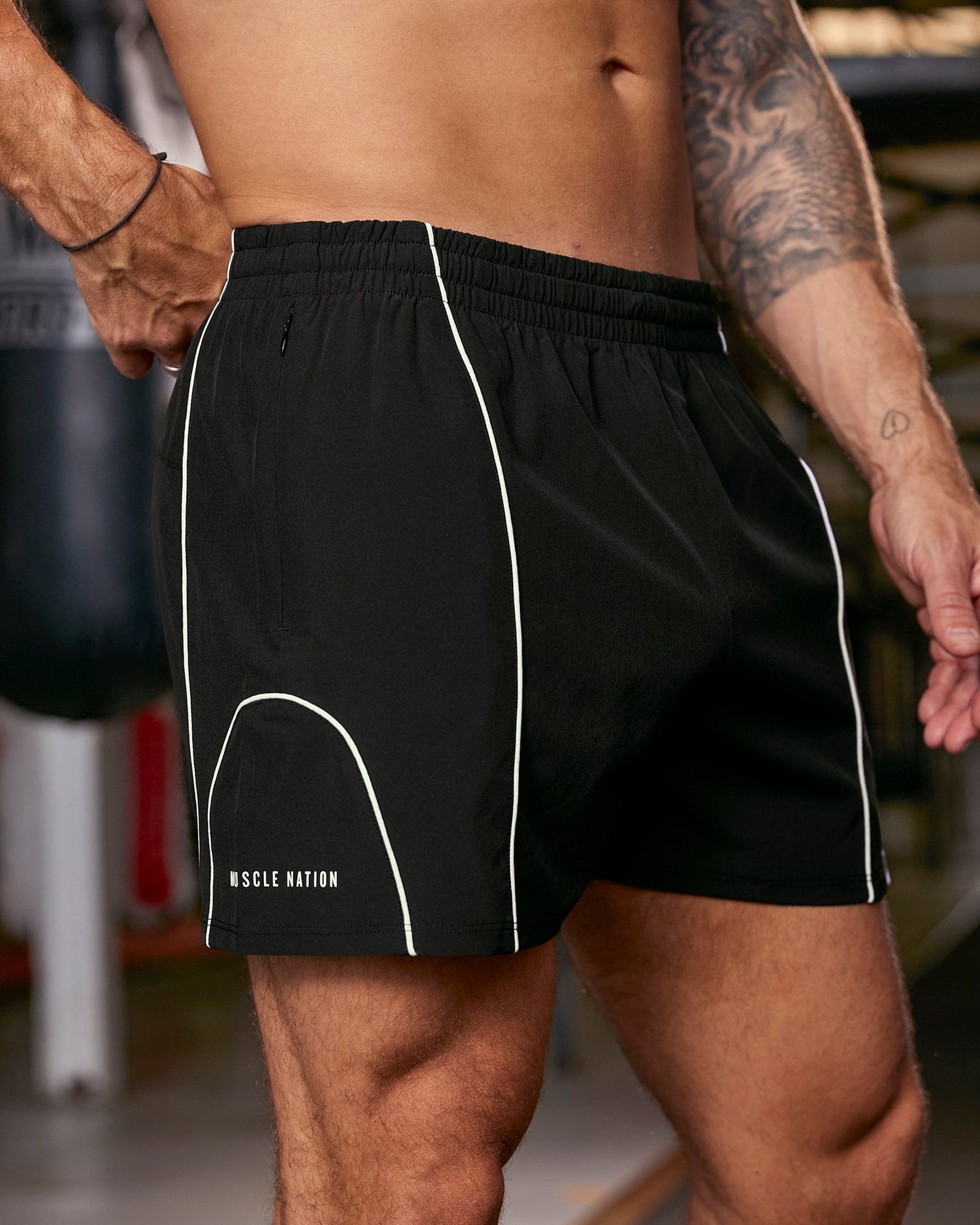 Offside Training 3" Shorts Black - Muscle Nation men's gym shorts