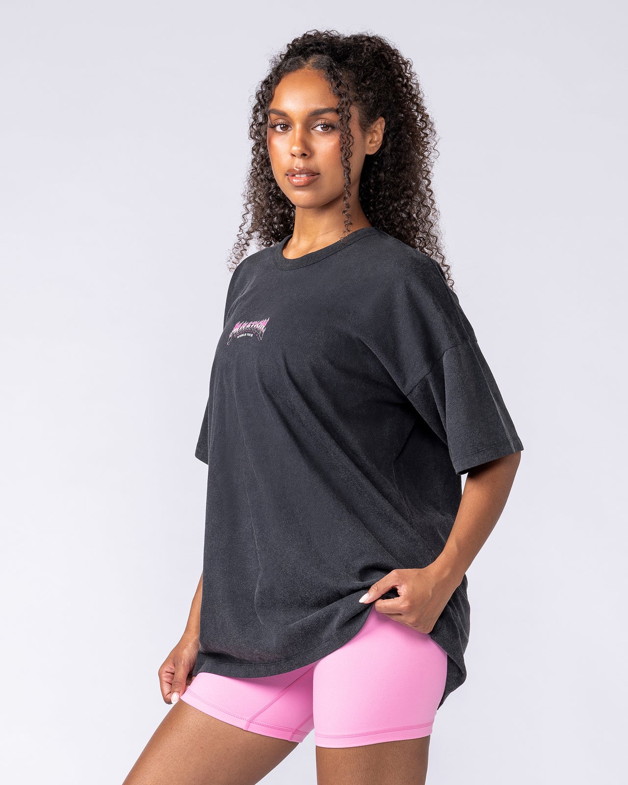 On Tour Oversized Tee - Washed Black