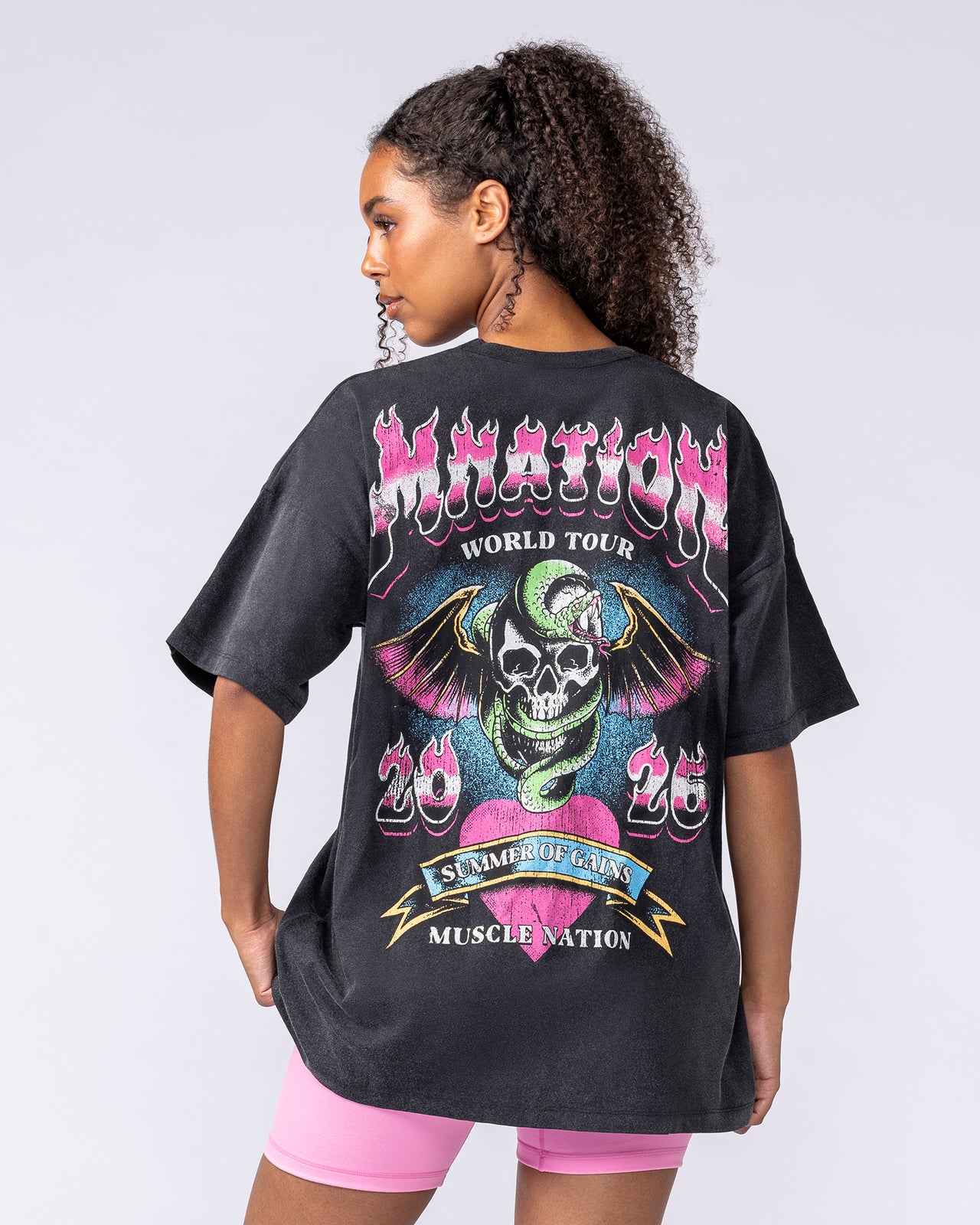 On Tour Oversized Tee - Washed Black