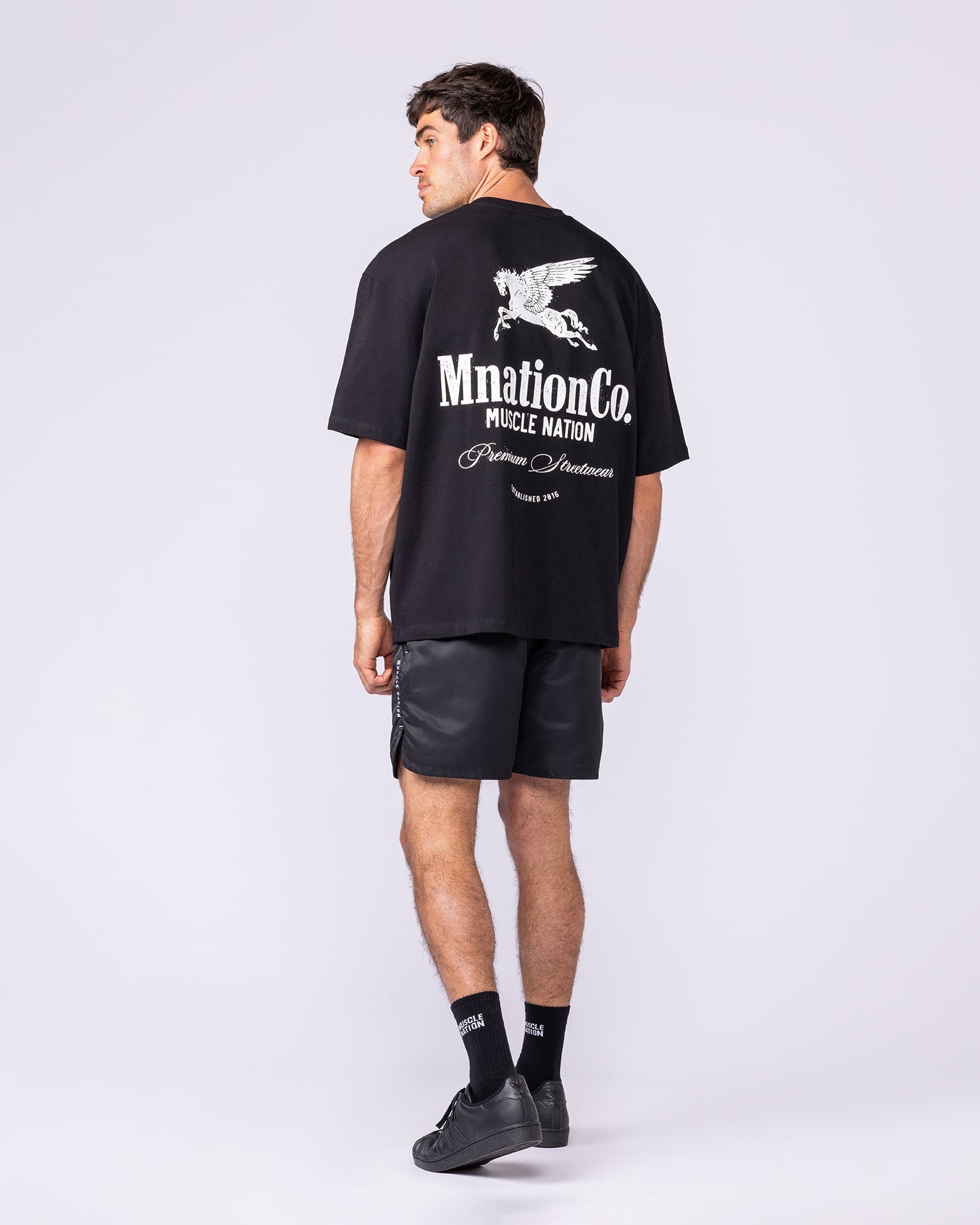 Pegasus Oversized Tee - Black-T-Shirts-XS-1125183BLK-XS-MNAPPRL47671-6-Muscle Nation