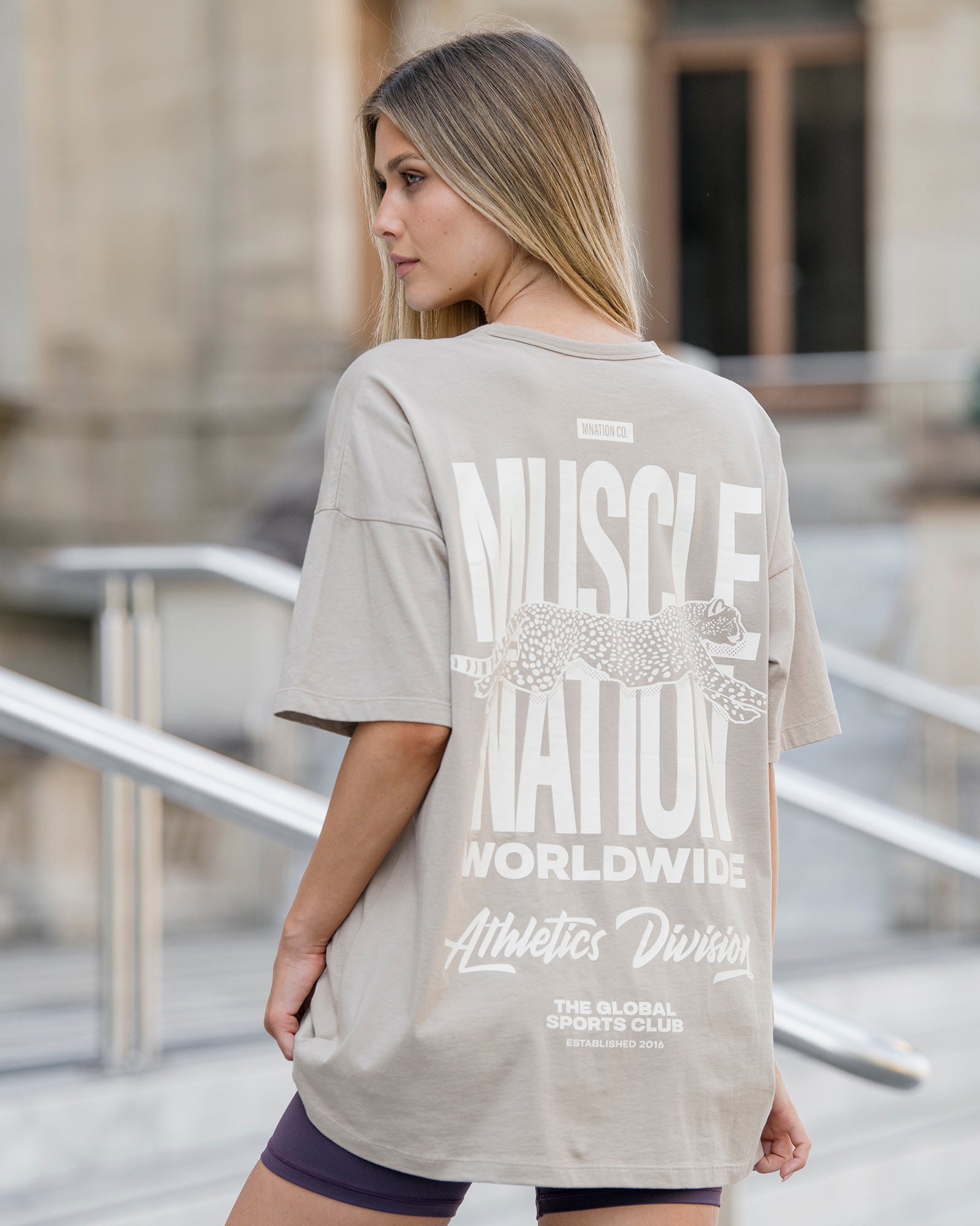 Pounce Oversized Tee - Sandstorm-T-Shirts-XXS-112515SDSTM-XXS-MNAPPRL46425-1-Muscle Nation