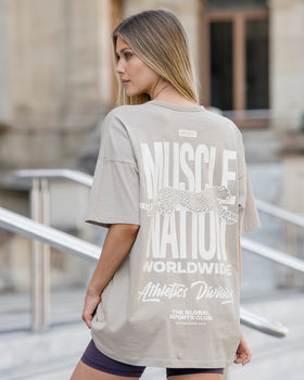 Pounce Oversized Tee - Sandstorm-T-Shirts-XXS-112515SDSTM-XXS-MNAPPRL46425-1-Muscle Nation