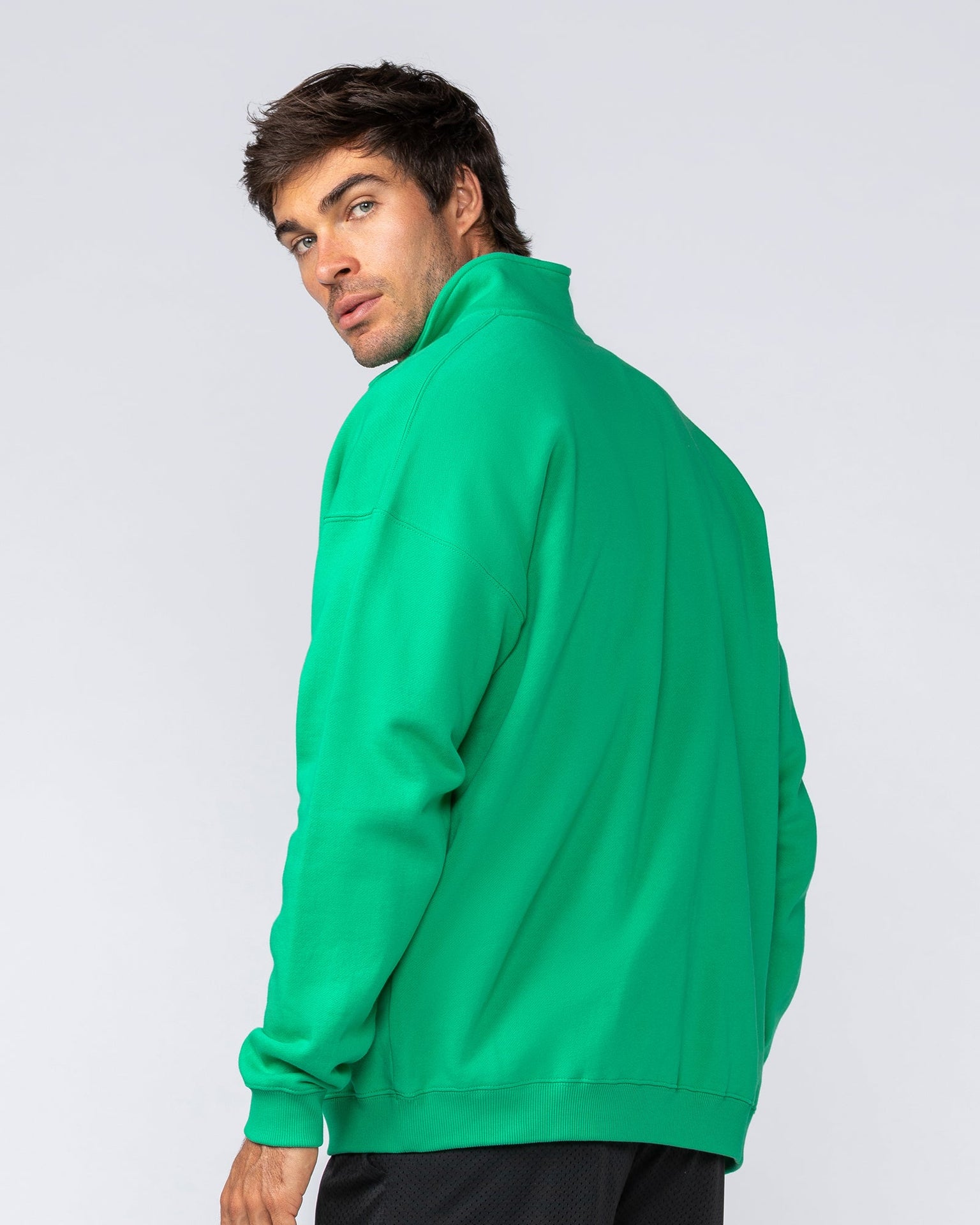 Prep Quarter Zip Through - Clover-Jumpers & Hoodies-XS-042512CLVR-XS-MNAPPRL41801-4-Muscle Nation