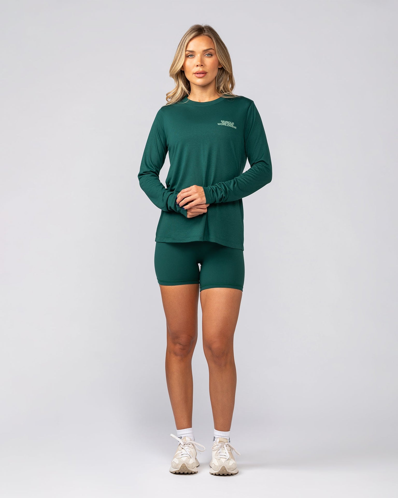 Refined Long Sleeve Tee - Evergreen-Long Sleeve T-Shirts-XXS-042539EVEGRN-XXS-MNAPPRL42377-6-Muscle Nation