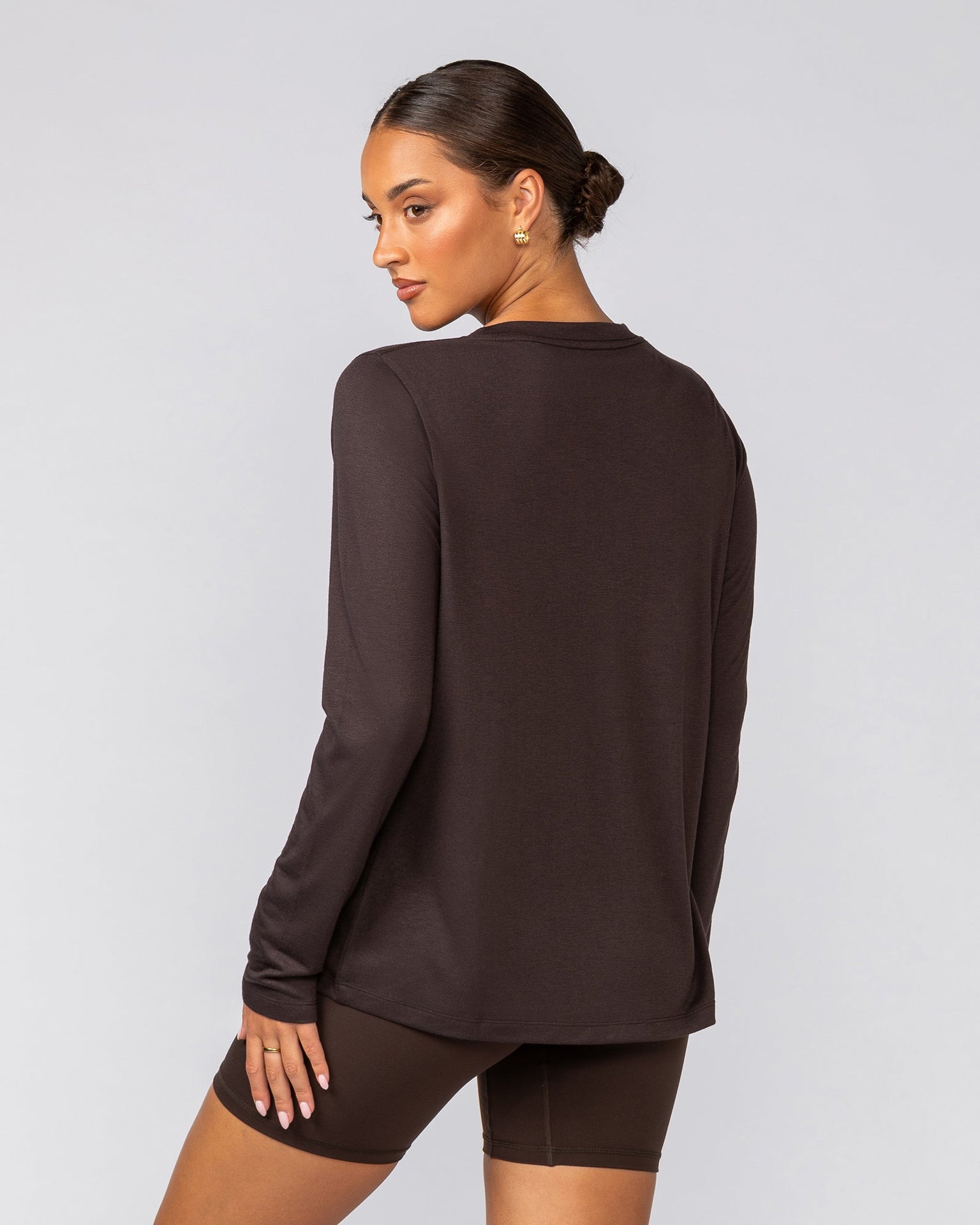 Refined Long Sleeve Tee - Raisin-Long Sleeve T-Shirts-XXS-042539RSN-XXS-MNAPPRL42368-5-Muscle Nation