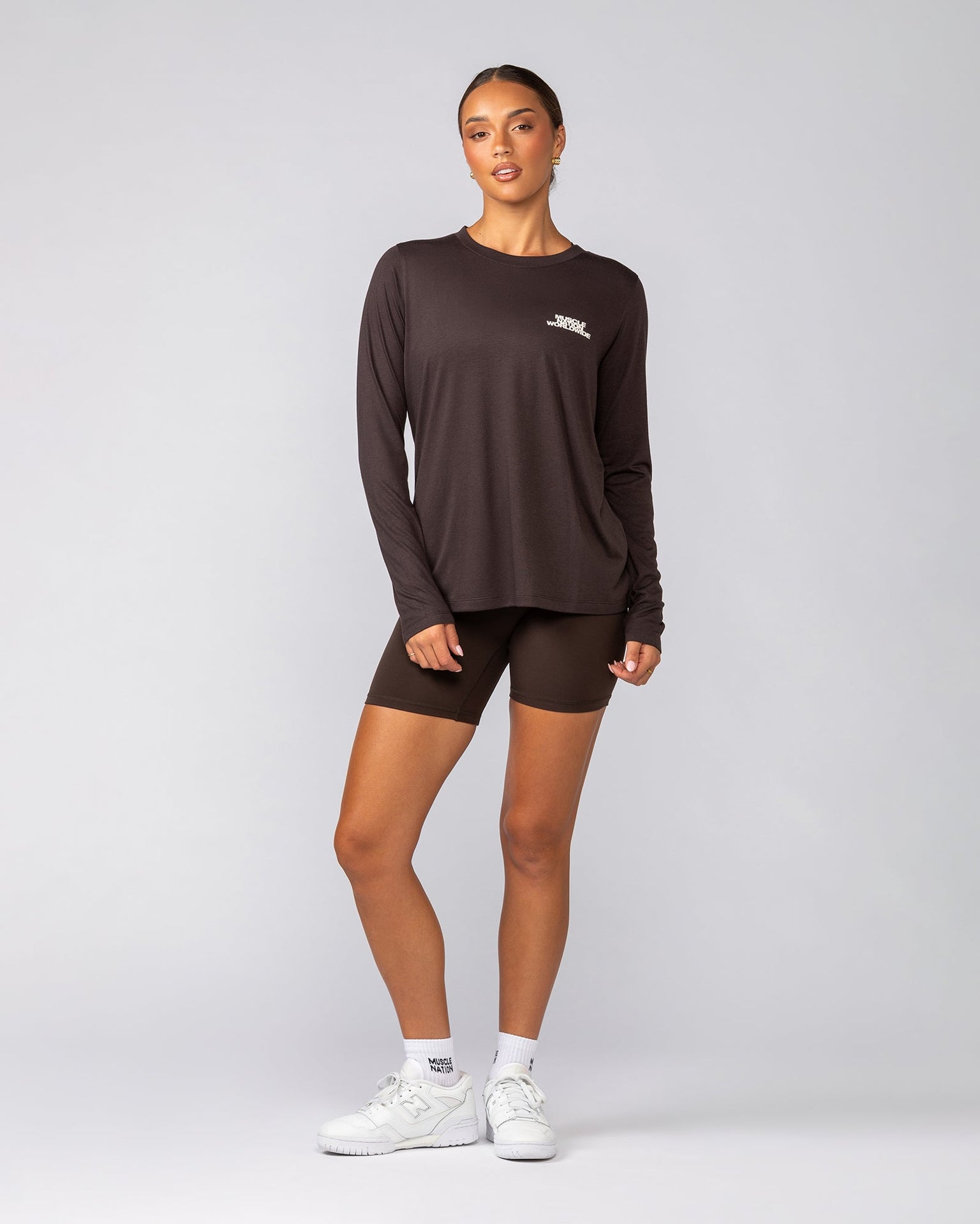 Refined Long Sleeve Tee - Raisin-Long Sleeve T-Shirts-XXS-042539RSN-XXS-MNAPPRL42368-7-Muscle Nation