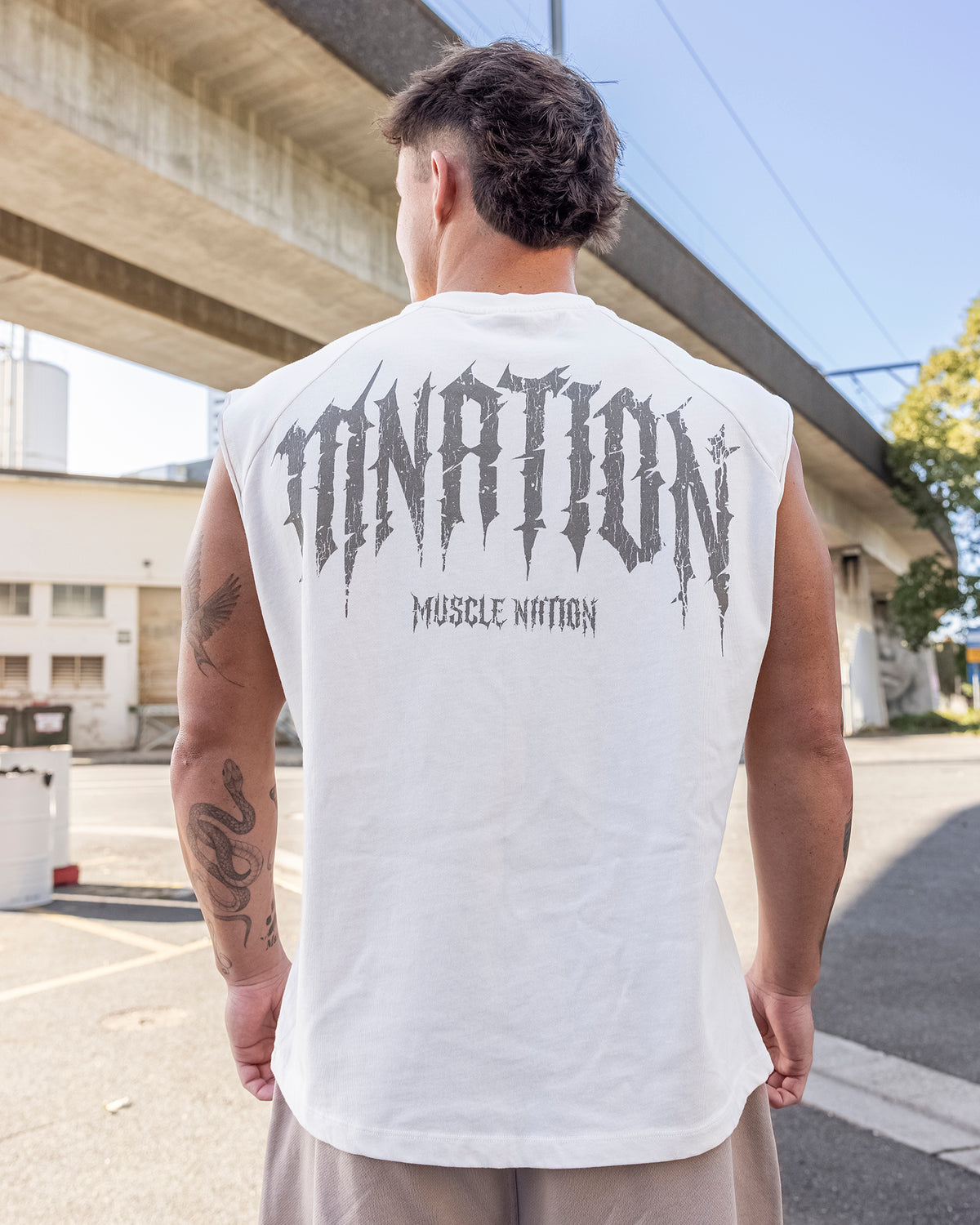 Relic Raglan Boxy Muscle Tank - Travertine