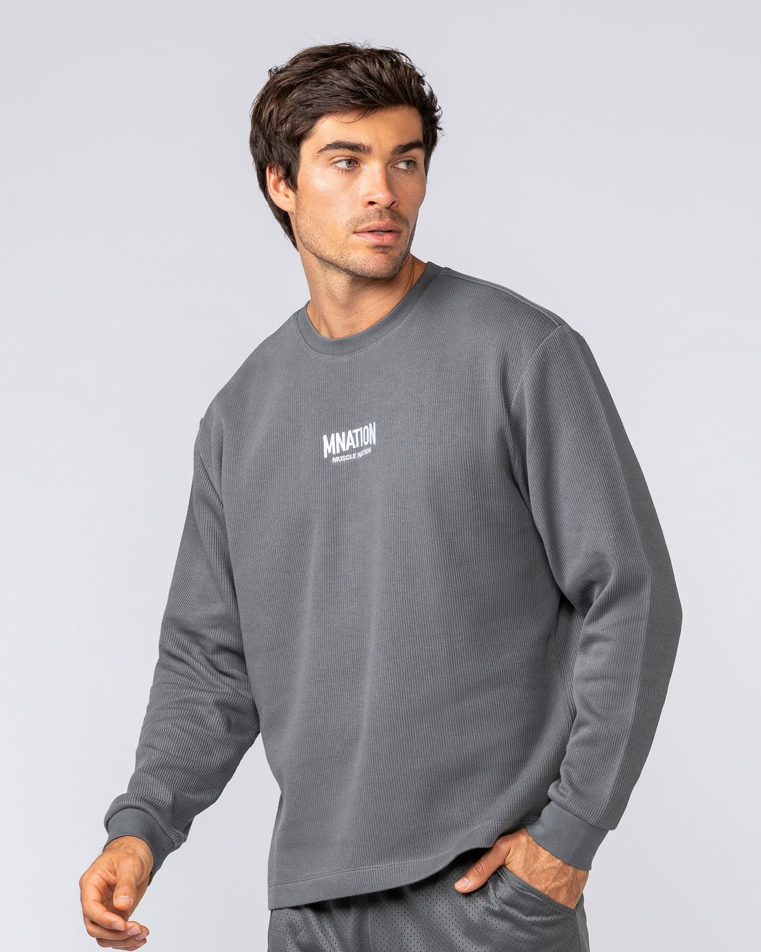 Rib Long Sleeve Tee - Tornado-Long Sleeve T-Shirts-XS-032516TRNDO-XS-MNAPPRL41309-3-Muscle Nation