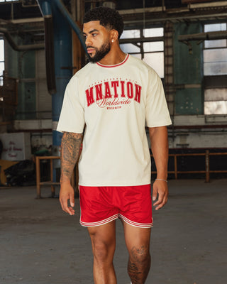 Ringer Oversized Tee - Travertine-T-Shirts-XS-082521TRAV-XS-MNAPPRL43870-1-Muscle Nation