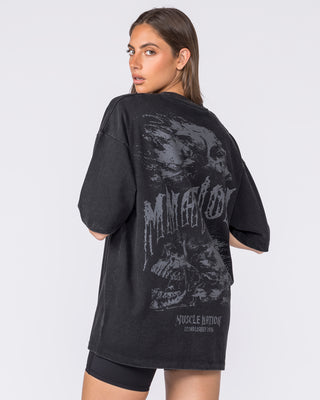 Ruins Oversized Vintage Tee - Washed Black-T-Shirts-XS-032642WSHBLK-XS-MNAPPRL49751-7-Muscle Nation
