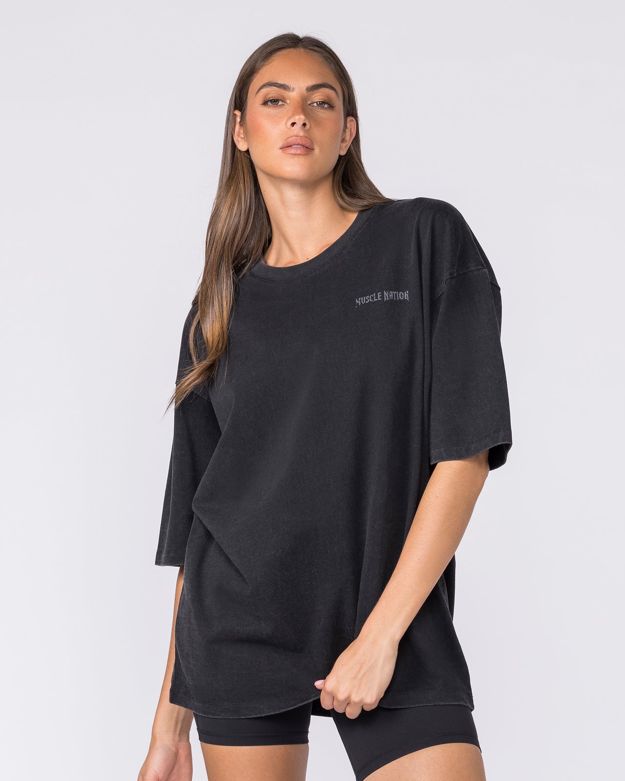 Ruins Oversized Vintage Tee - Washed Black-T-Shirts-XS-032642WSHBLK-XS-MNAPPRL49751-8-Muscle Nation