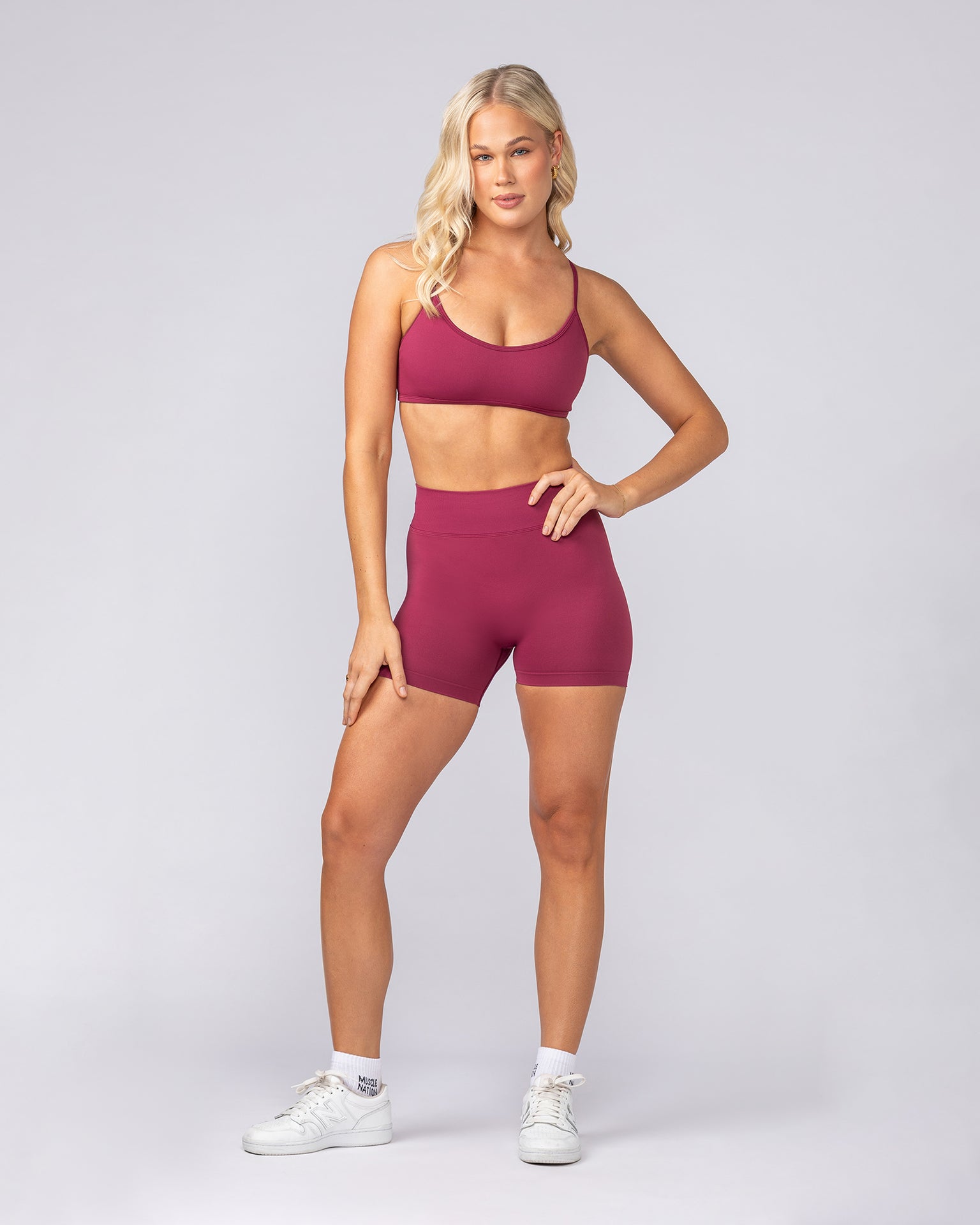 Sculpt Seamless Midway Shorts - Rose Bud-Shorts-XS-102502ROSBUD-XS-MNAPPRL44209-6-Muscle Nation