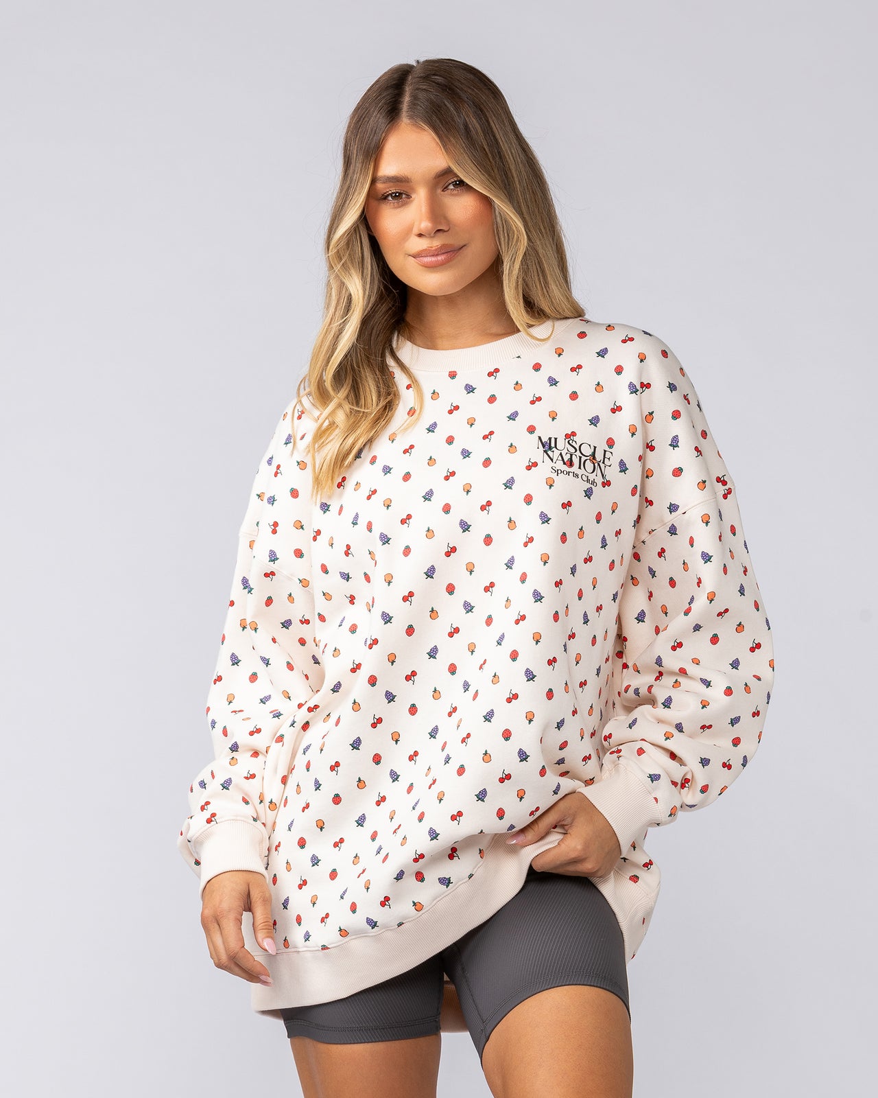 Smoothie Oversized Pullover - Smoothie Print-Tops-XXS-052513SMP-XXS-MNAPPRL42682-2-Muscle Nation