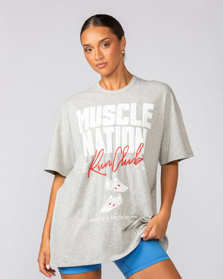 Sports Mode Oversized Tee - Light Grey Marl-T-Shirts-XXS-042538LTGRYMRL-XXS-MNAPPRL42014-2-Muscle Nation