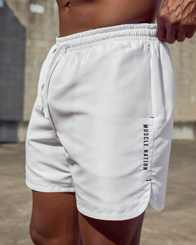 Standard Shorts - White-Shorts-S-072501WHT-S-MNAPPRL42830-1-Muscle Nation