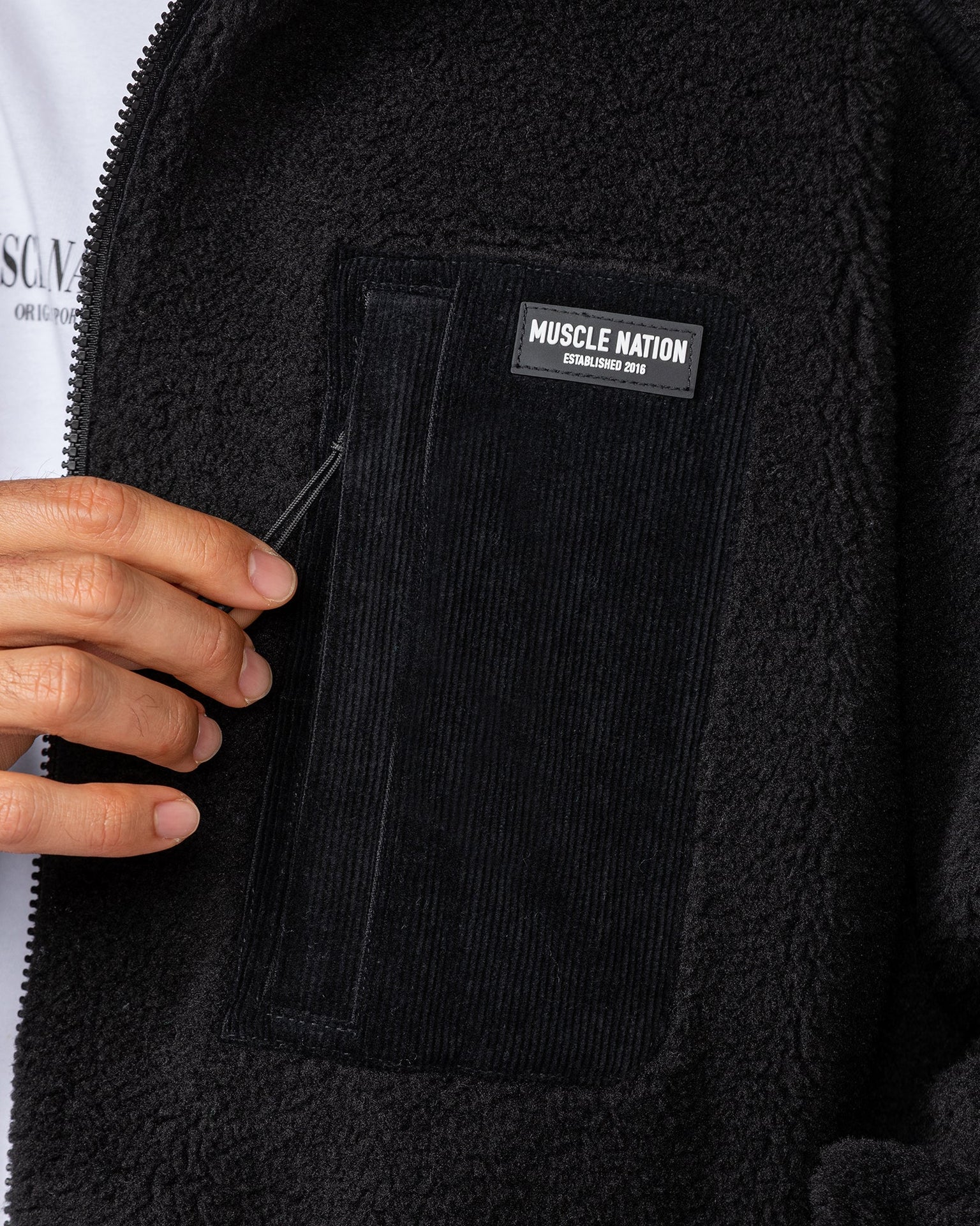 Staple Sherpa Zip Through Jacket - Black-Jackets-S-042517BLK-S-MNAPPRL42464-3-Muscle Nation