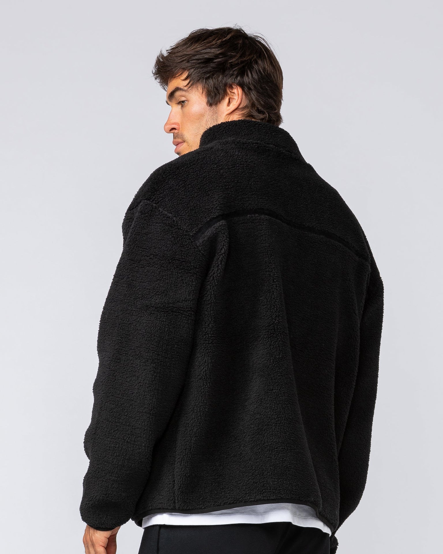 Staple Sherpa Zip Through Jacket - Black-Jackets-S-042517BLK-S-MNAPPRL42464-4-Muscle Nation