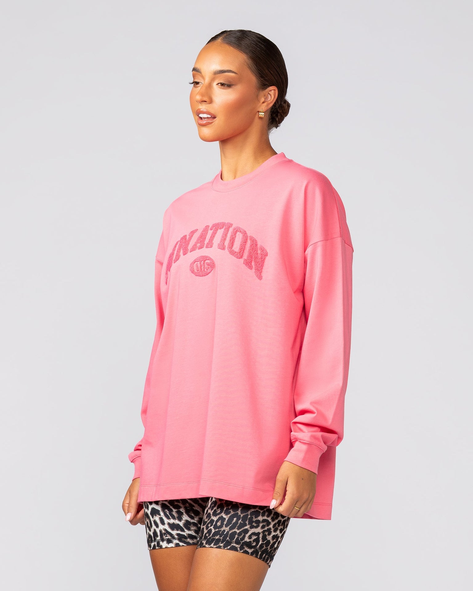 Stats Oversized Long Sleeve Tee - Calypso-Long Sleeve T-Shirts-XXS-022537CLPSO-XXS-MNAPPRL42104-4-Muscle Nation