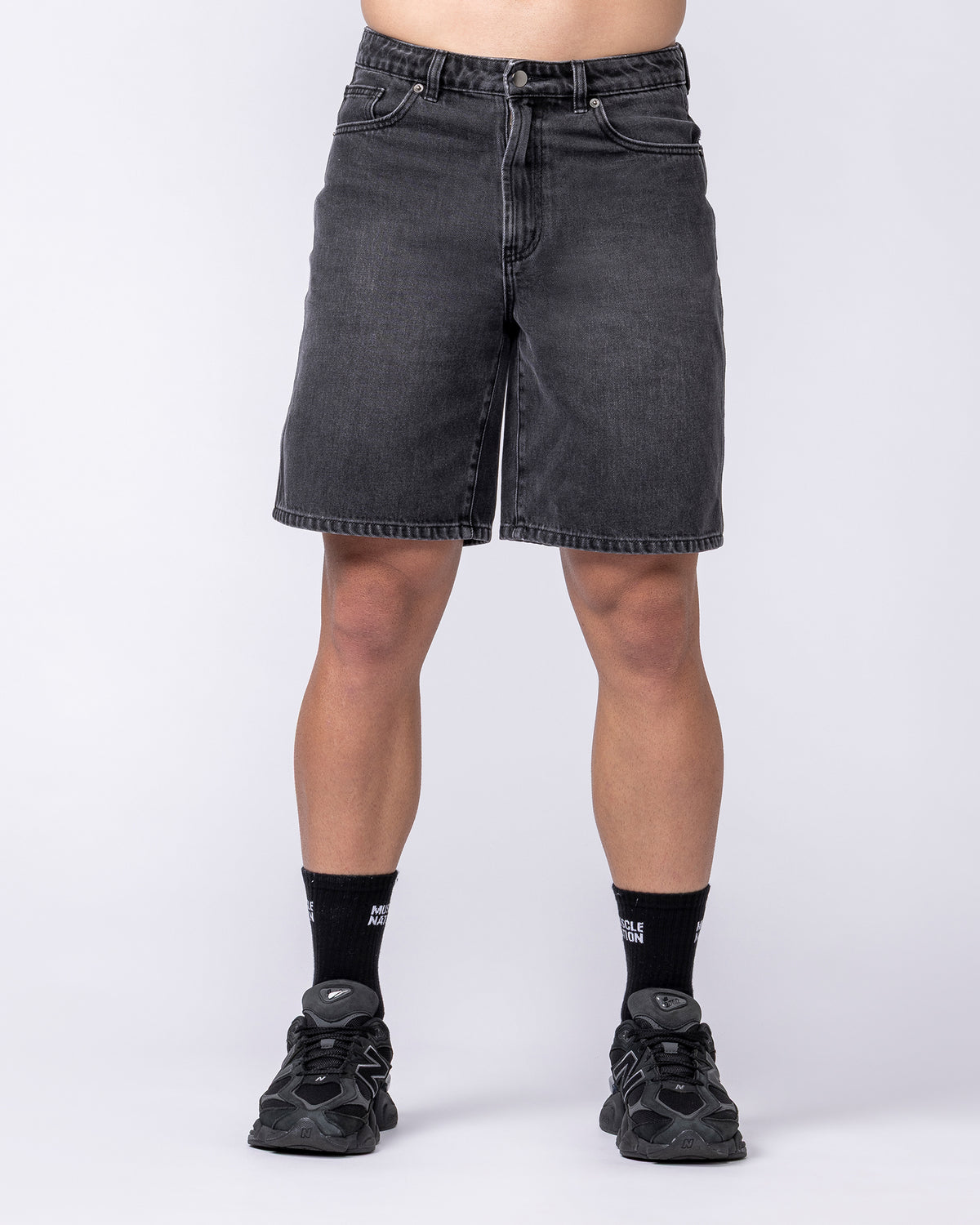 Street Denim Jorts - Washed Black