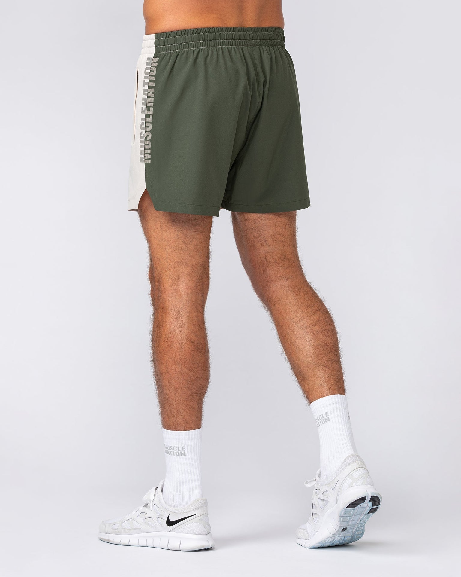 Stride 3.5" Shorts - Cream / Dark Khaki-Shorts-S-042515CRMDKH-S-MNAPPRL41929-3-Muscle Nation