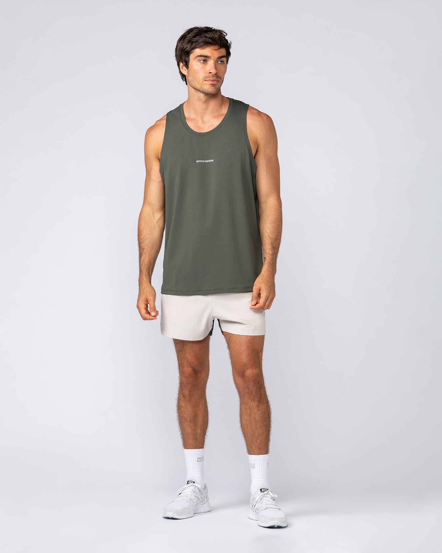 Stride 3.5" Shorts - Cream / Dark Khaki-Shorts-S-042515CRMDKH-S-MNAPPRL41929-5-Muscle Nation