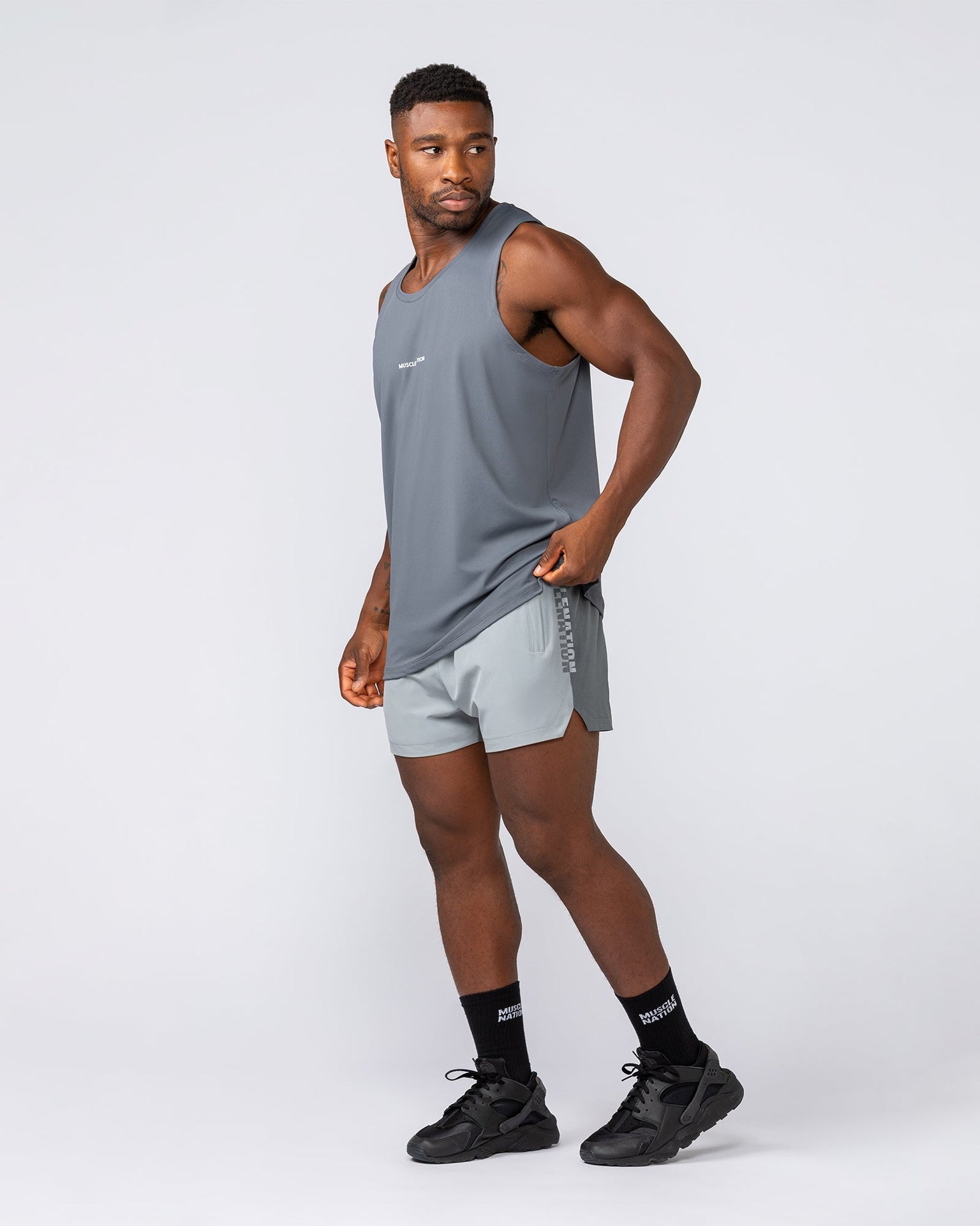 Stride 3.5" Shorts - Jet Grey / Tornado-Shorts-S-042515JGRYTNDO-S-MNAPPRL41922-6-Muscle Nation