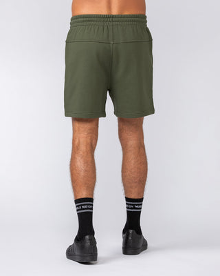 Sweat 5" Shorts - Dark Khaki-Shorts-S-042507DKHAKI-S-MNAPPRL41957-2-Muscle Nation