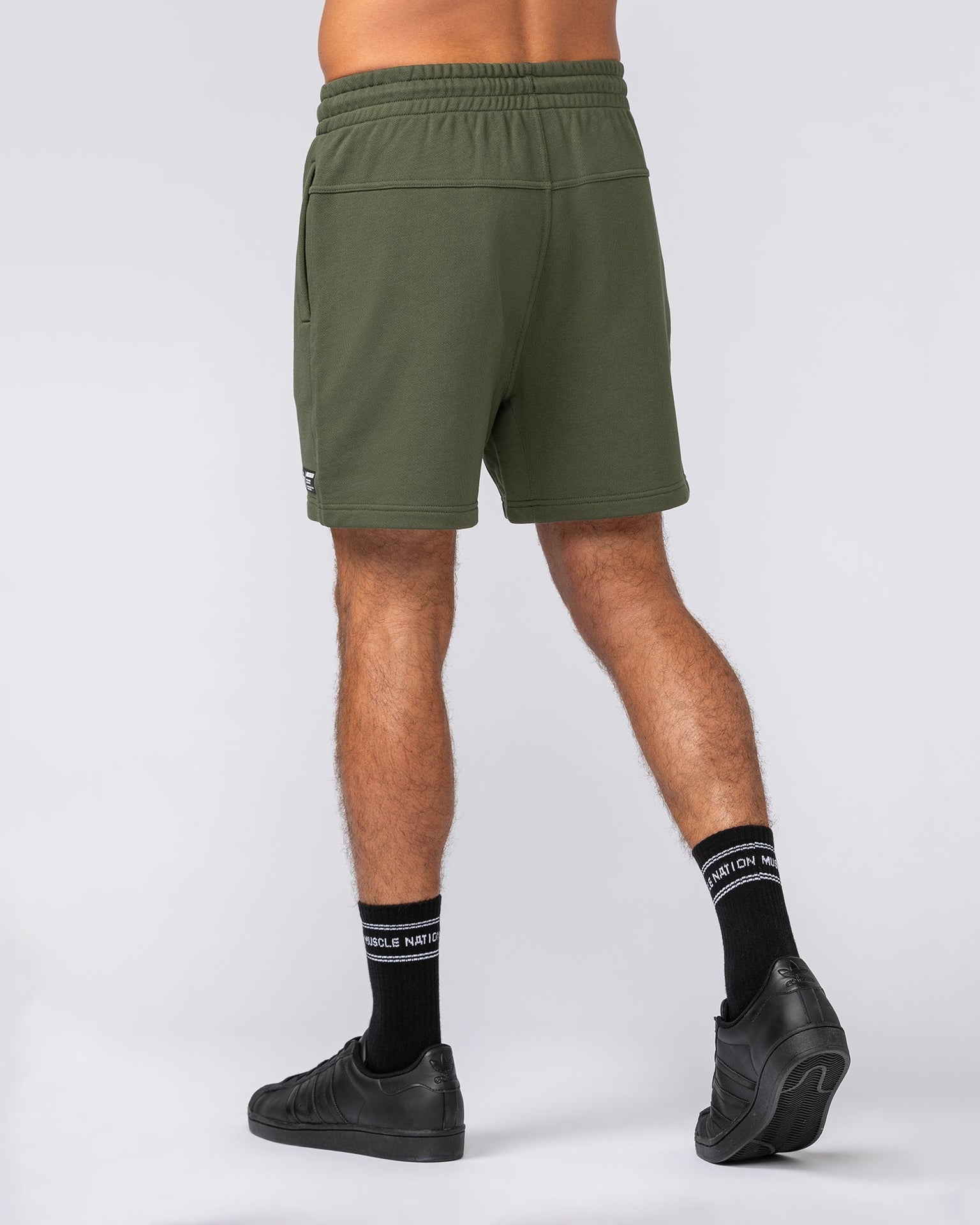 Sweat 5" Shorts - Dark Khaki-Shorts-S-042507DKHAKI-S-MNAPPRL41957-3-Muscle Nation