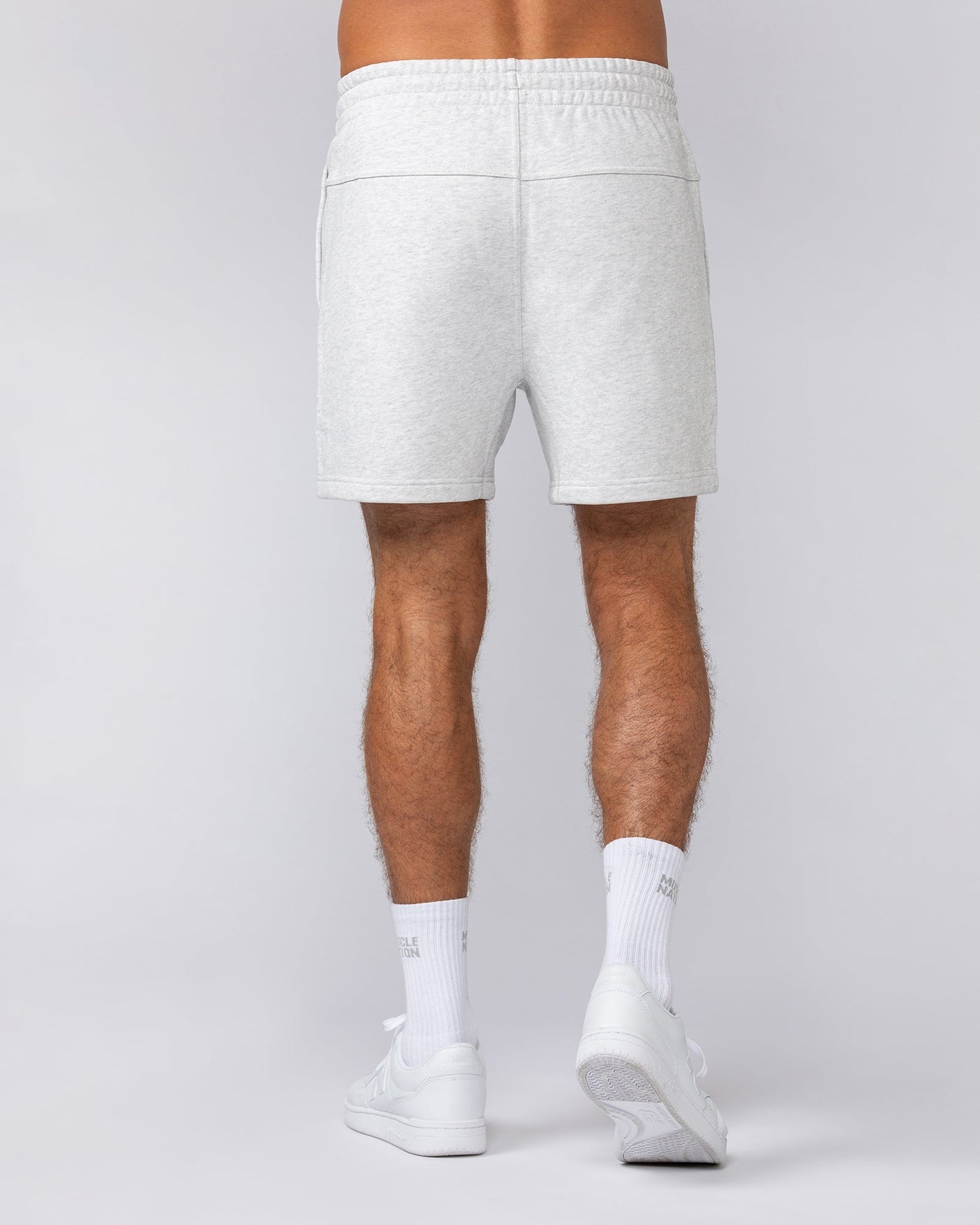 Sweat 5" Shorts - Snow Grey Marl-Shorts-S-042507SNGRYMR-S-MNAPPRL41950-4-Muscle Nation