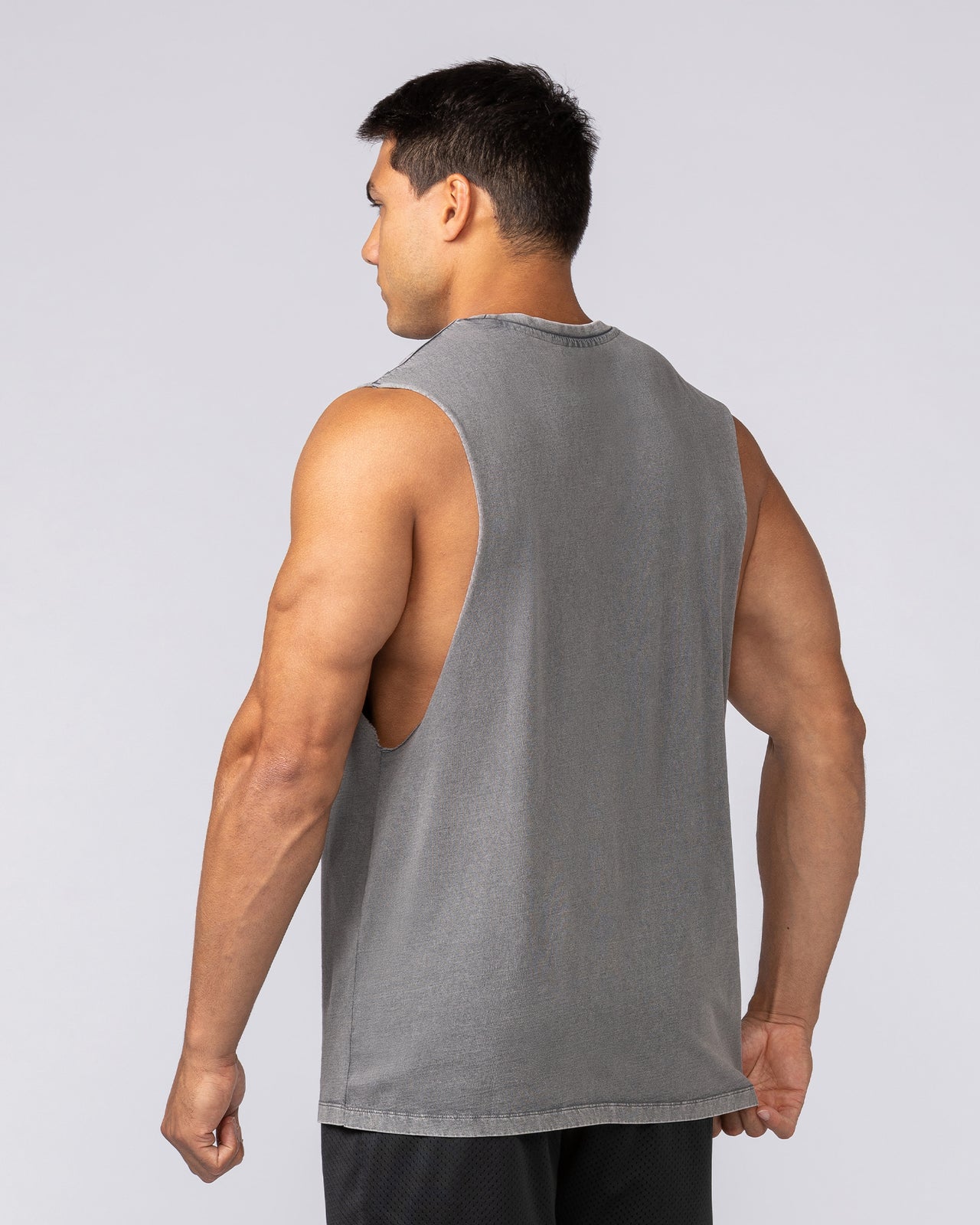 Varsity Training Drop Arm Vintage Tank Washed Tornado - Muscle Nation men's muscle tank, view 3