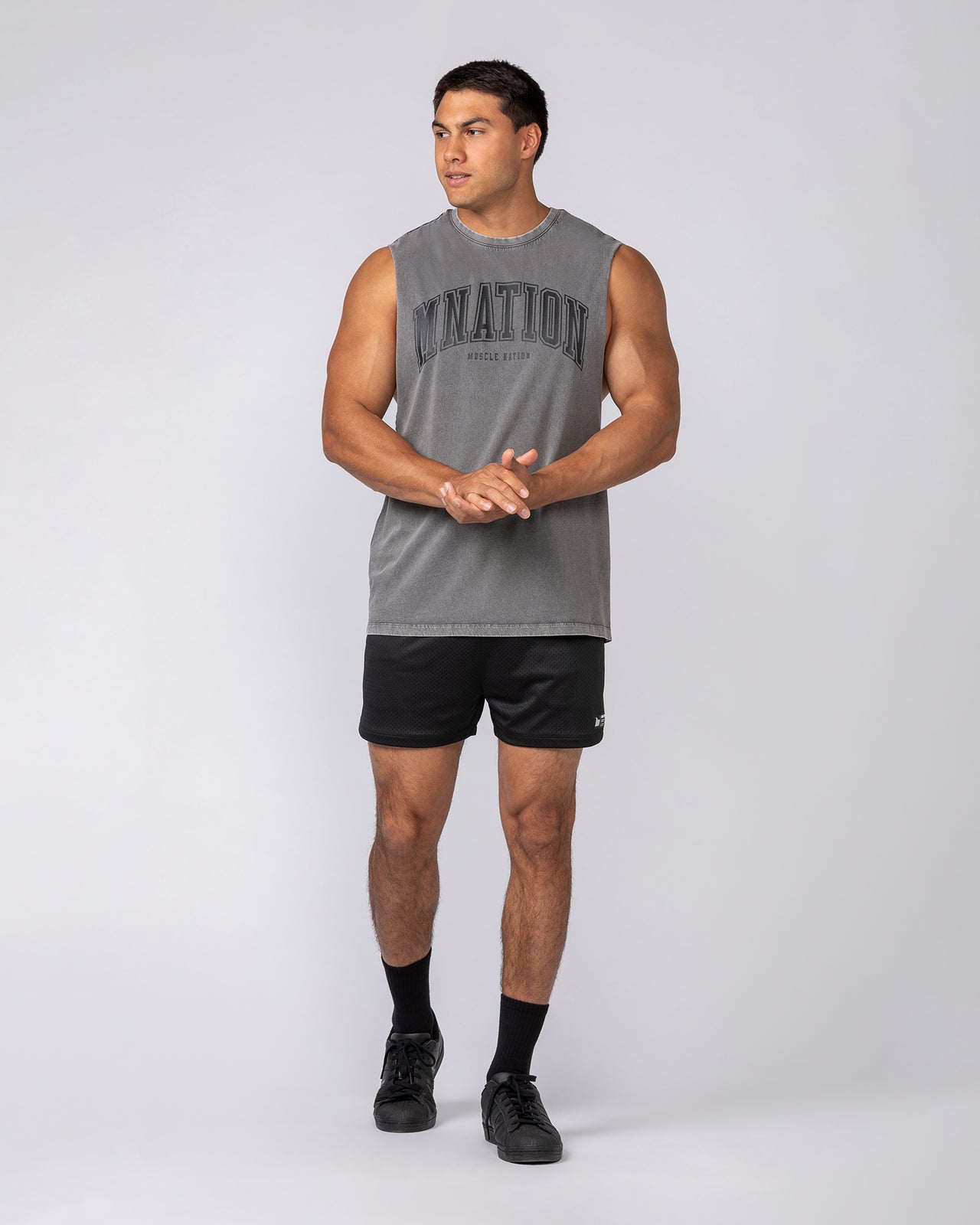 Varsity Training Drop Arm Vintage Tank Washed Tornado - Muscle Nation men's muscle tank, view 5