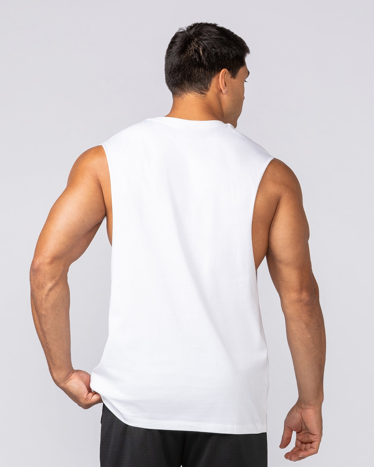 Varsity Training Drop Arm Tank - White-Singlets & Tanks-S-072503WHT-S-MNAPPRL44049-5-Muscle Nation