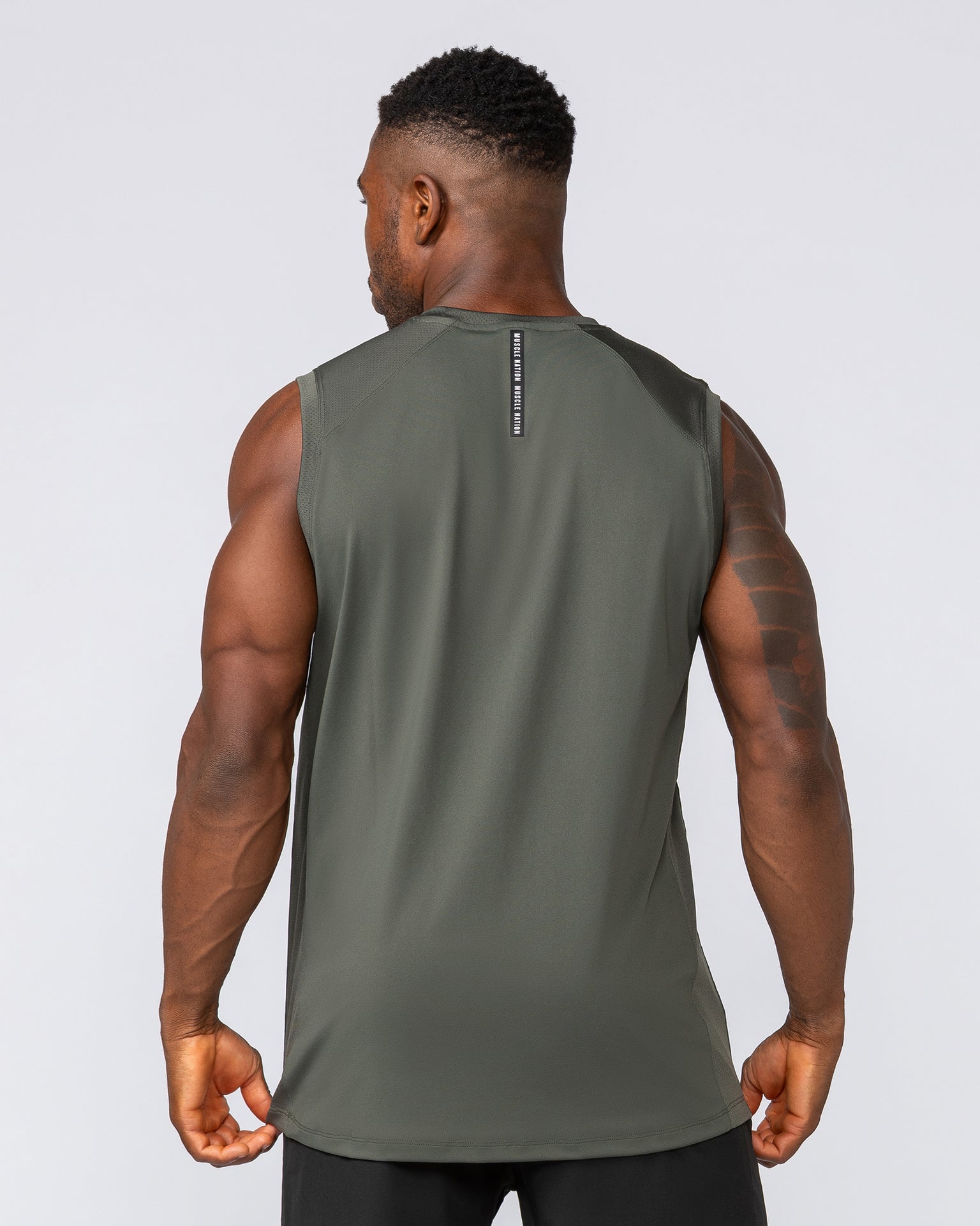 Ventilation Tank - Dark Khaki-Singlets & Tanks-S-052401DKHAKI-S-MNAPPRL31867-4-Muscle Nation