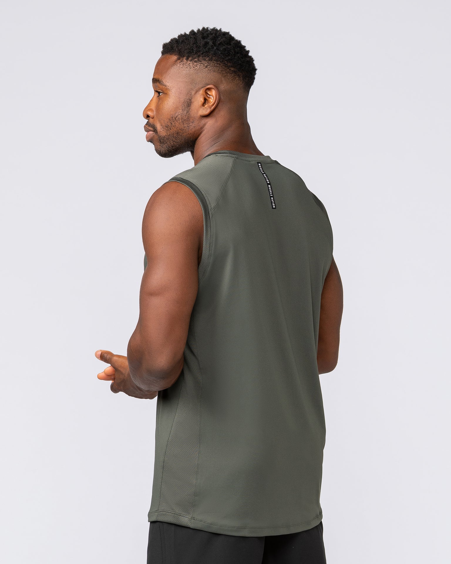 Ventilation Tank - Dark Khaki-Singlets & Tanks-S-052401DKHAKI-S-MNAPPRL31867-3-Muscle Nation