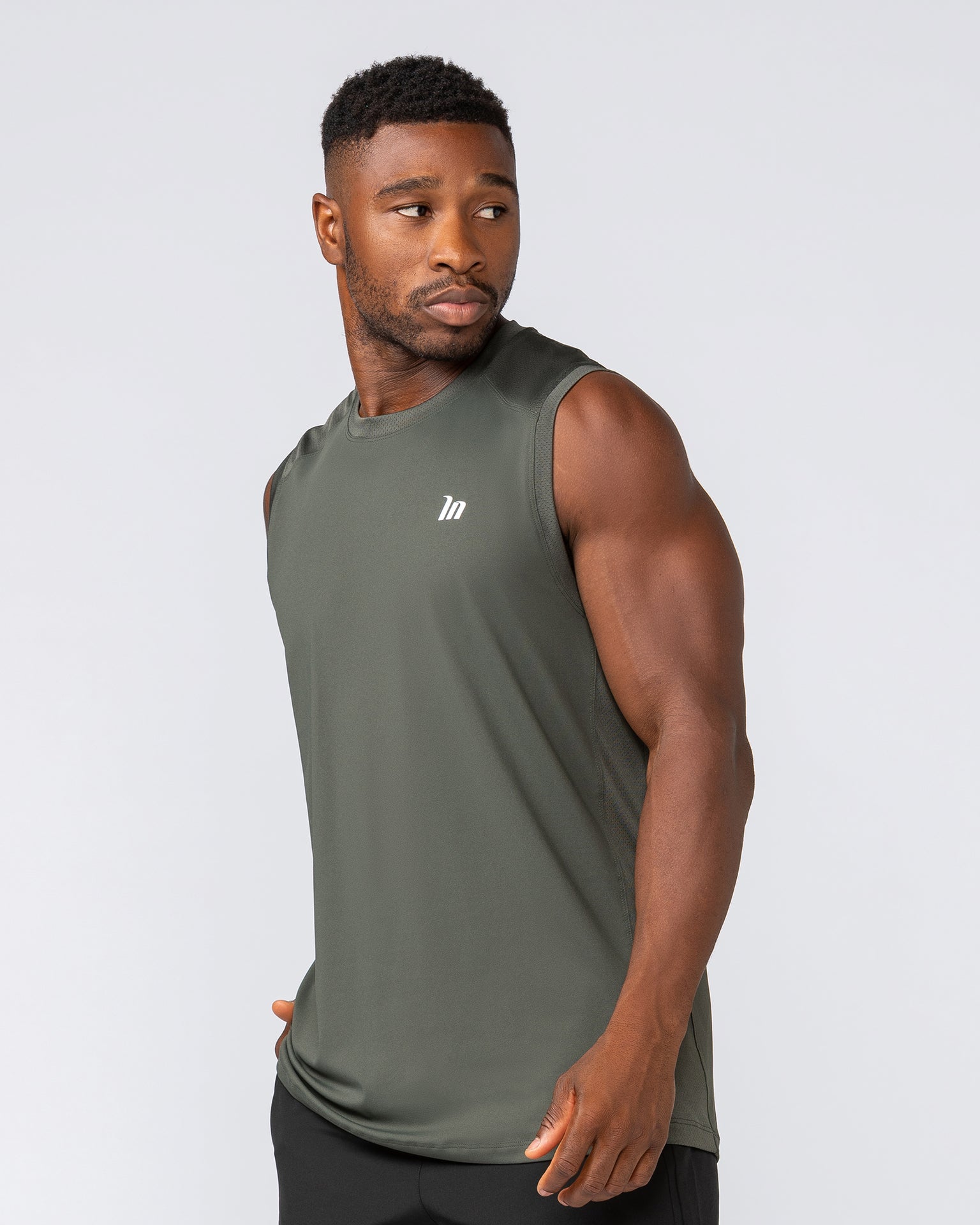 Ventilation Tank - Dark Khaki-Singlets & Tanks-S-052401DKHAKI-S-MNAPPRL31867-2-Muscle Nation