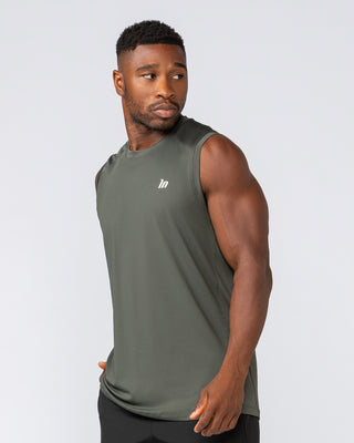 Ventilation Tank - Dark Khaki-Singlets & Tanks-S-052401DKHAKI-S-MNAPPRL31867-2-Muscle Nation