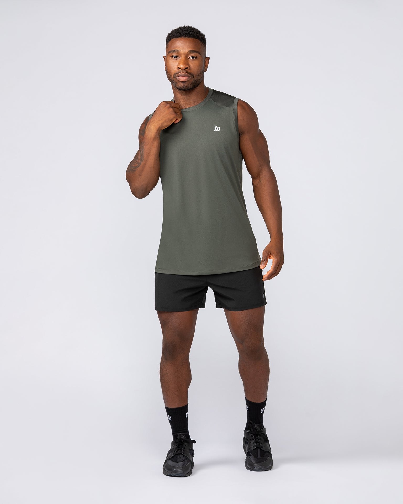 Ventilation Tank - Dark Khaki-Singlets & Tanks-S-052401DKHAKI-S-MNAPPRL31867-5-Muscle Nation