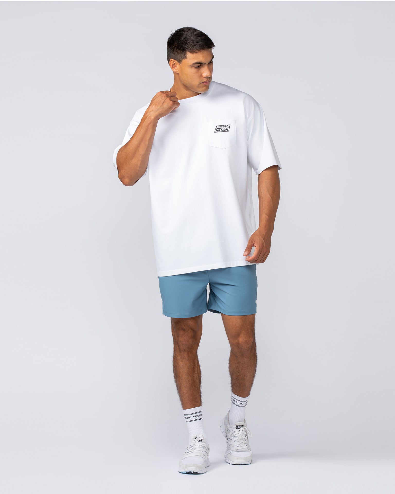 On Repeat Training 5" Shorts - Pale Thunder-Shorts-S-092411PLTHNDR-S-MNAPPRL40038-8-Muscle Nation