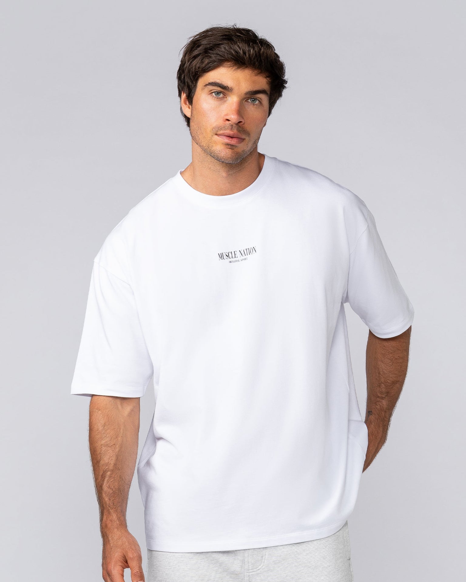 Weekender Oversized Tee - White-T-Shirts-XS-042505WHT-XS-MNAPPRL43314-1-Muscle Nation