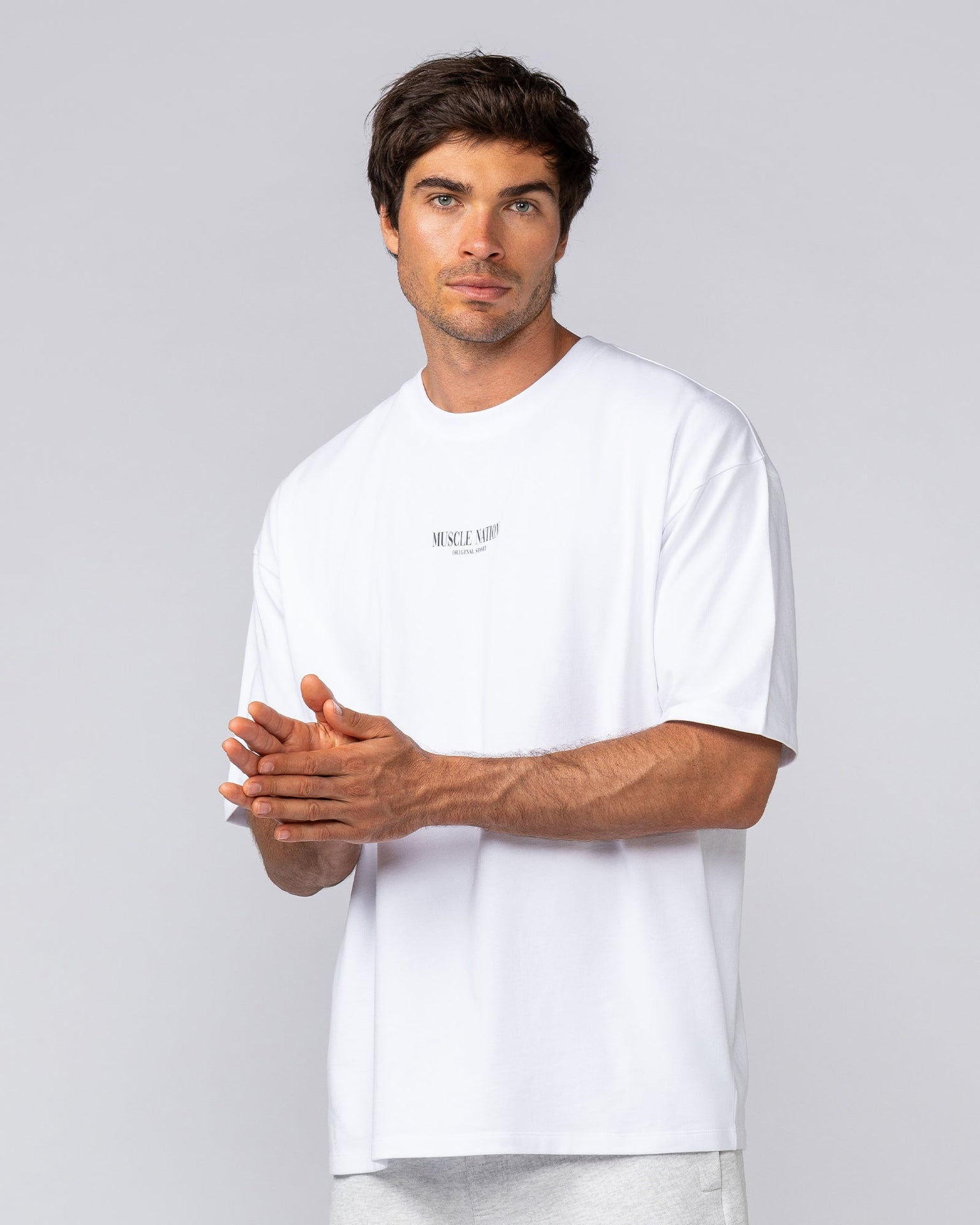 Weekender Oversized Tee - White-T-Shirts-XS-042505WHT-XS-MNAPPRL43314-2-Muscle Nation