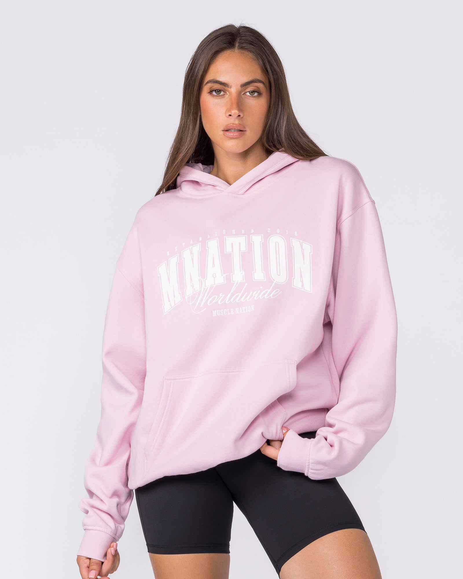 Worldclass Oversized Hoodie - Washed Powder Pink-Jumpers & Hoodies-XS-032655PPNK-XS-MNAPPRL49557-8-Muscle Nation