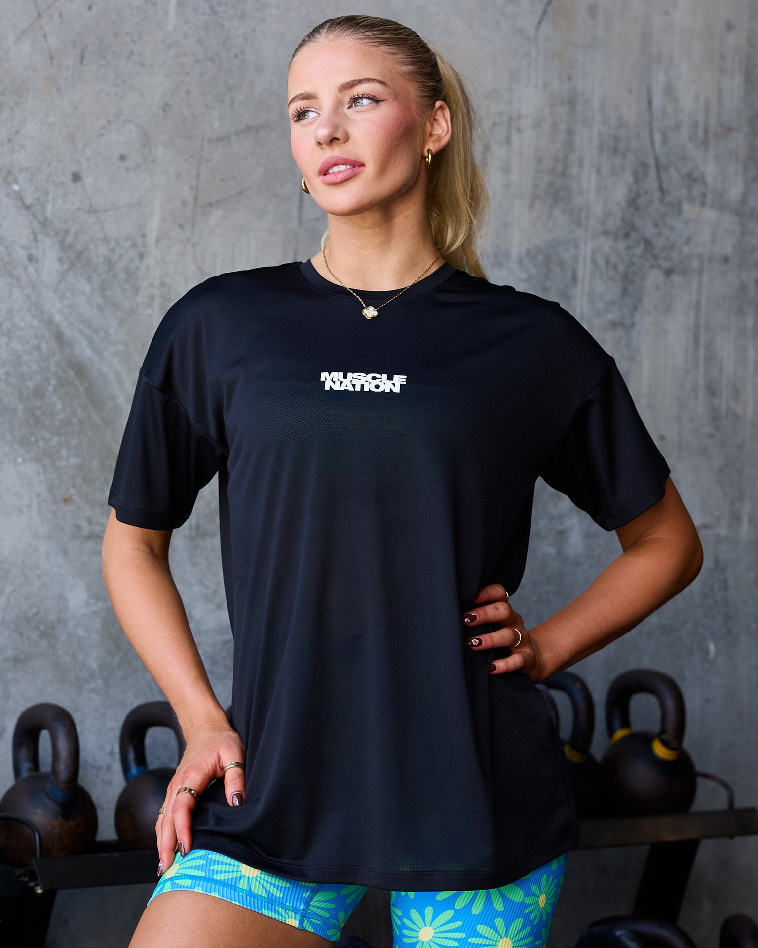 Womens Relaxed Training Tee - Black-T-Shirts-XXS-1124206BLK-XXS-MNAPPRL34495-1-Muscle Nation