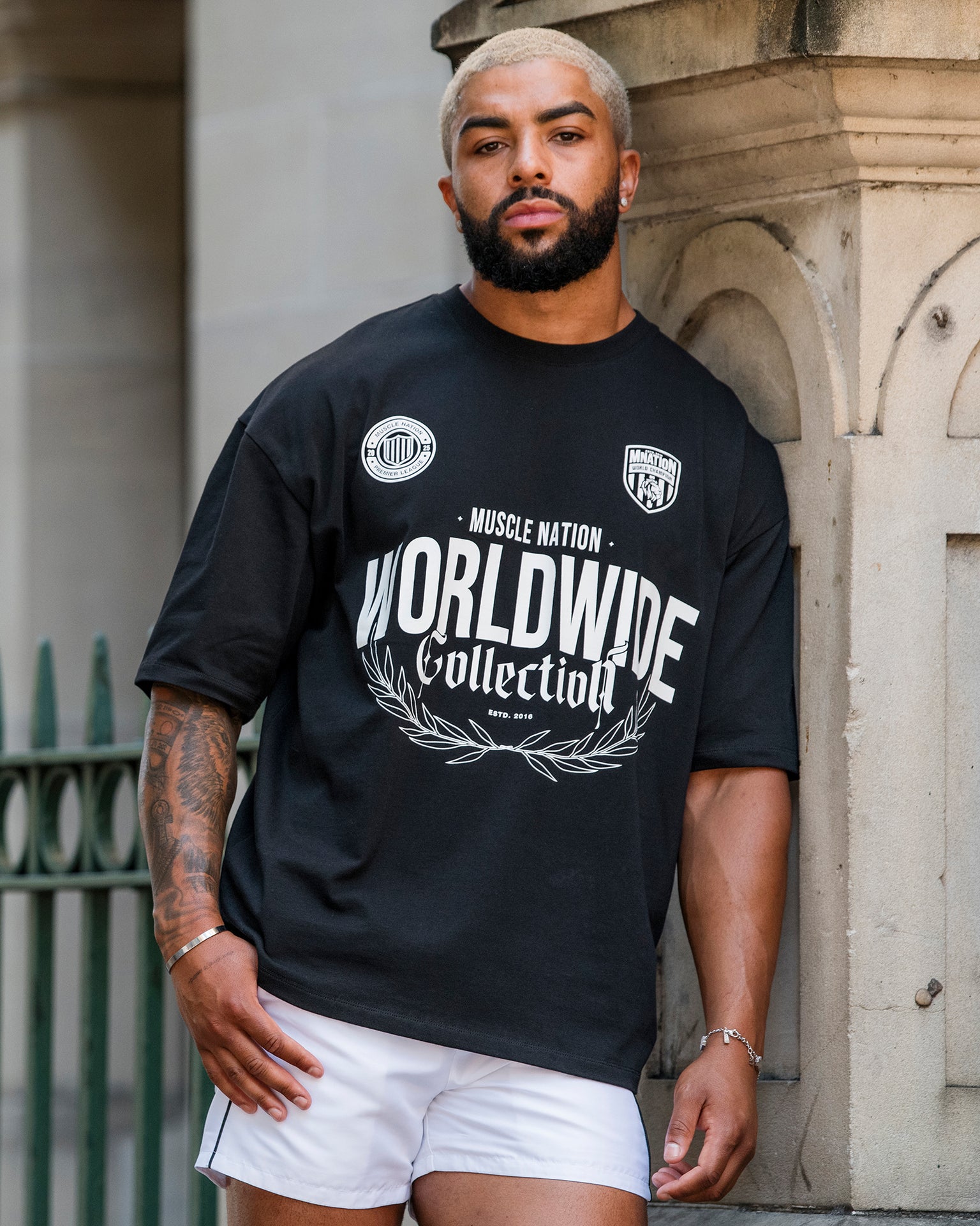 Worldwide Collection Oversized Tee - Black-T-Shirts-XS-1125178BLK-XS-MNAPPRL47856-1-Muscle Nation