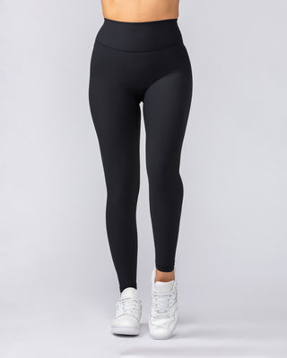 Zero Rise Rib Ankle Length Leggings - Black (Silicone Logo)-Leggings-XXS-042305BLK-XXS-MNAPPRL23375-2-Muscle Nation