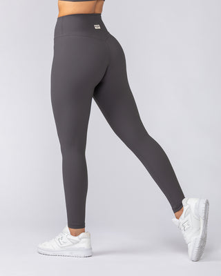 Zero Rise Rib Ankle Length Leggings - Phantom-Leggings-XXS-052504PHNTM-XXS-MNAPPRL42837-1-Muscle Nation