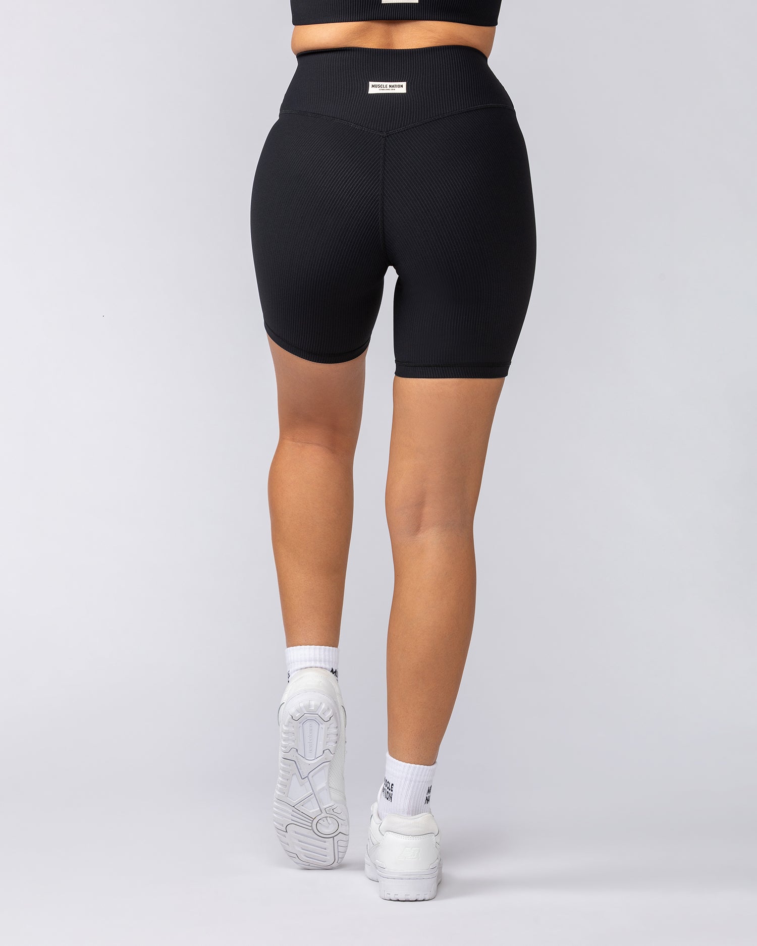 Zero Rise Rib Bike Shorts - Black (Silicone Logo)-Shorts-XXS-042304BLK-XXS-MNAPPRL23321-5-Muscle Nation
