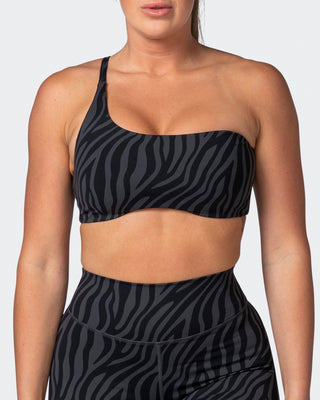 Movement One Shoulder Bralette - Monochrome Zebra Print-Bralettes-XS-112243MCHZEBPR-XS-MNAPPRL19877-2-Muscle Nation