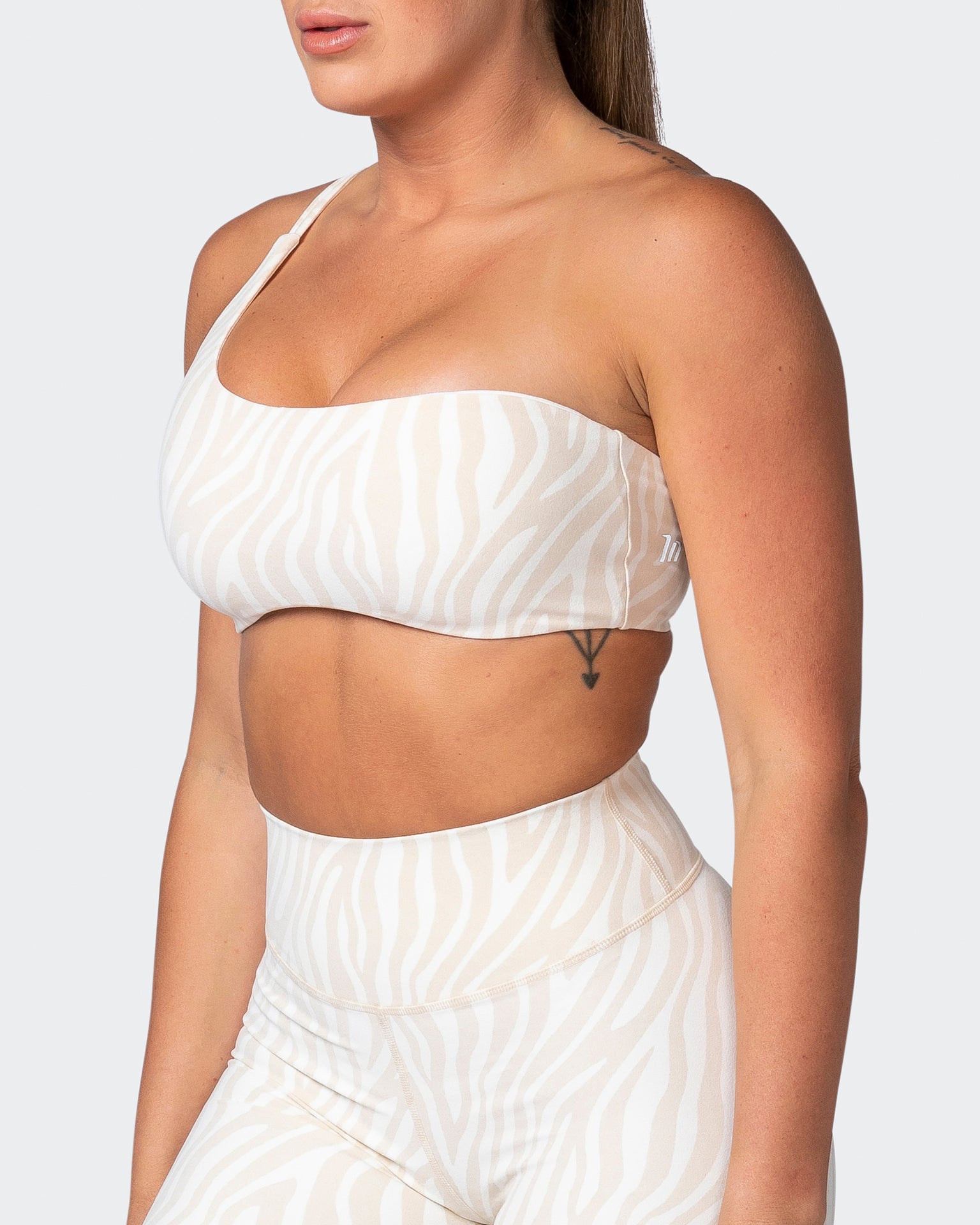 Movement One Shoulder Bralette - Almond Zebra Print-Bralettes-XS-112243ALMZEBPR-XS-MNAPPRL19885-3-Muscle Nation