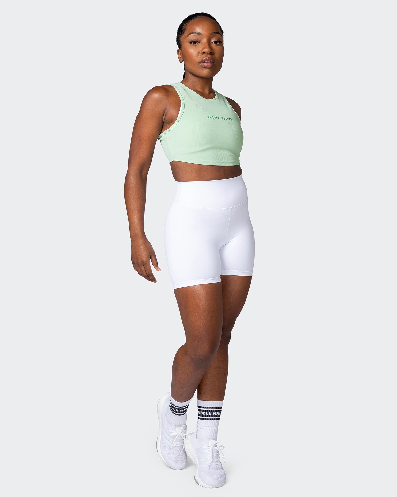 Off Duty Rib Cropped Tank - Pastel Green-Singlets & Tanks-XXS-112230PASTGRN-XXS-MNAPPRL19369-7-Muscle Nation