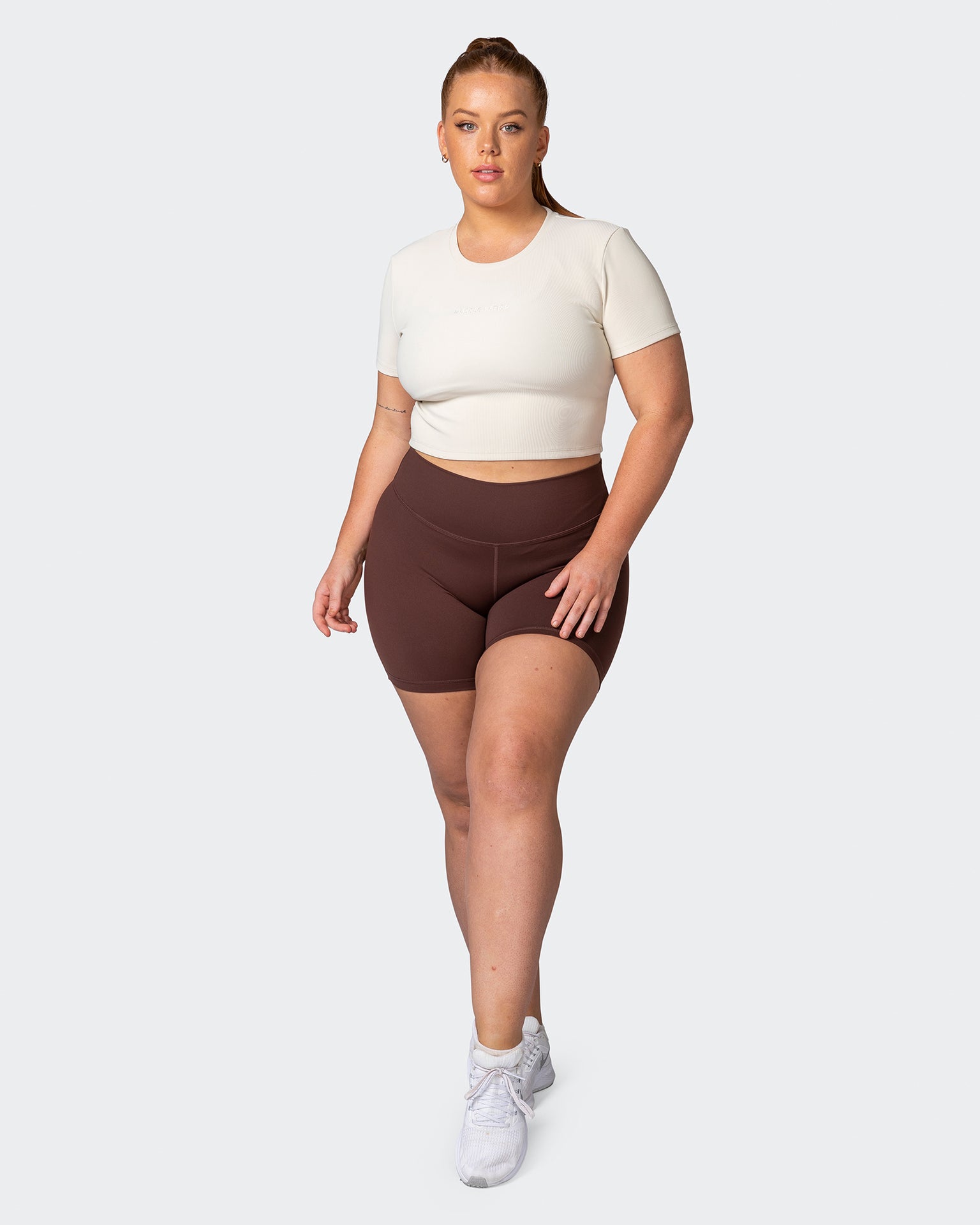 Off Duty Rib Cropped Tee - Cream-T-Shirts-XXS-112222CREAM-XXS-MNAPPRL19115-7-Muscle Nation